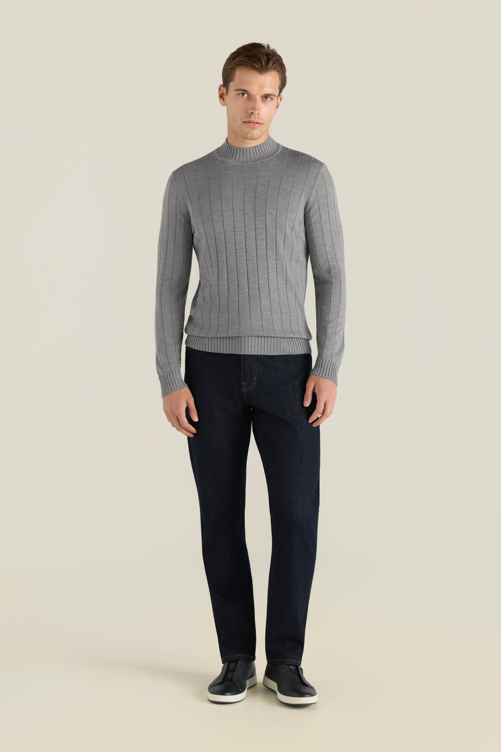 Men'S Ribbed Wool Sweater