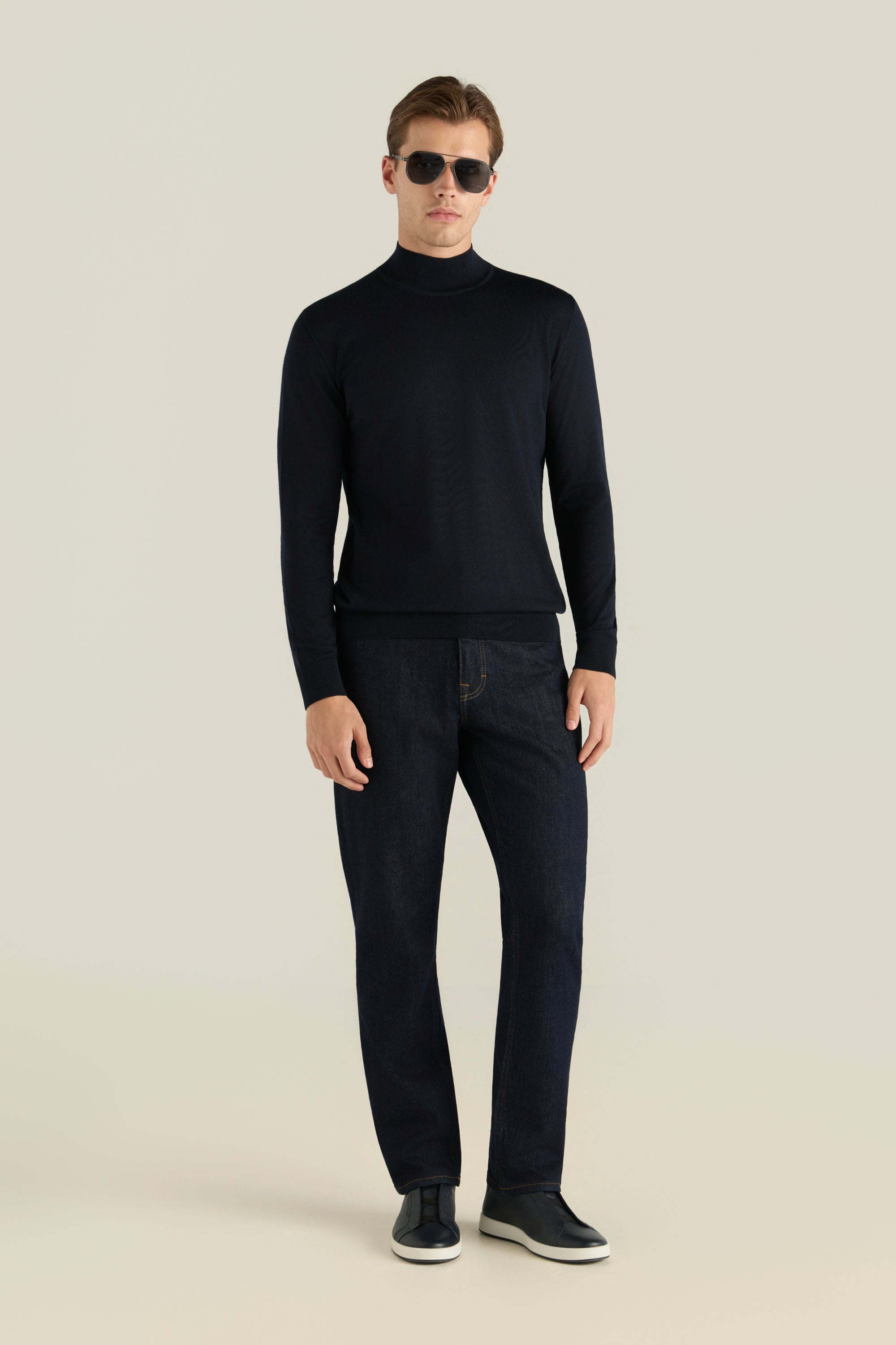 Men'S 100% Wool Basic Sweater
