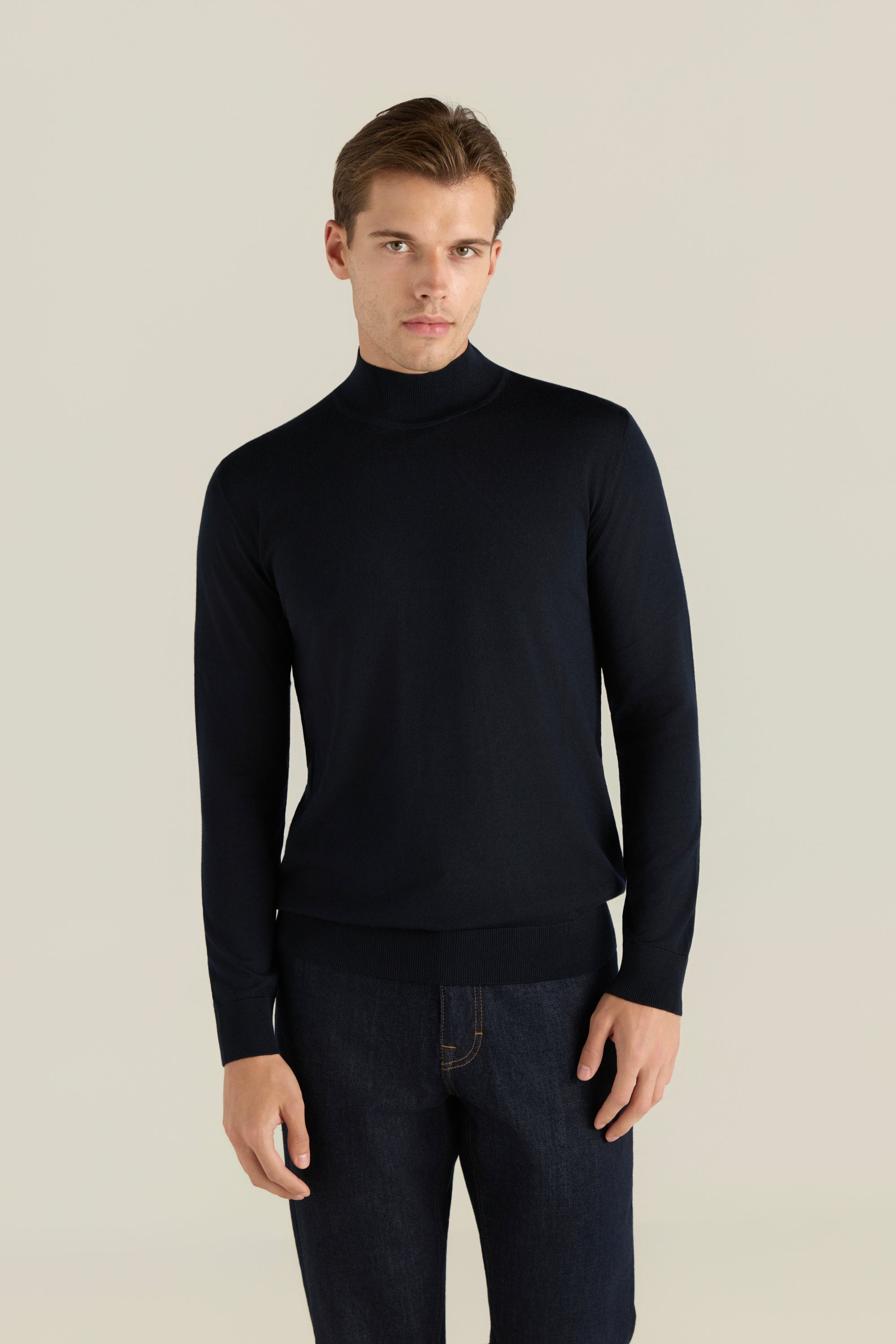Men'S 100% Wool Basic Sweater