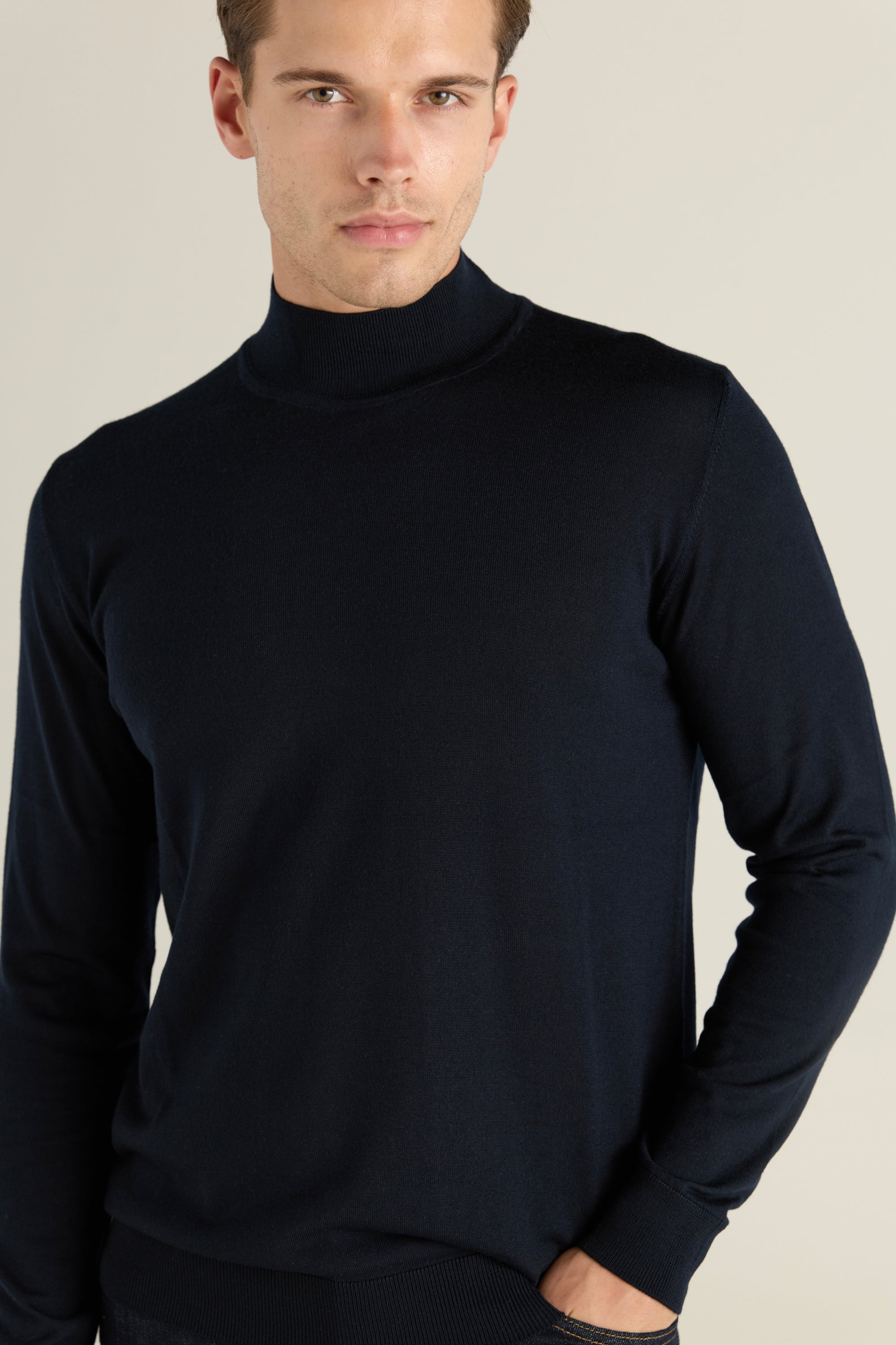 Men'S 100% Wool Basic Sweater