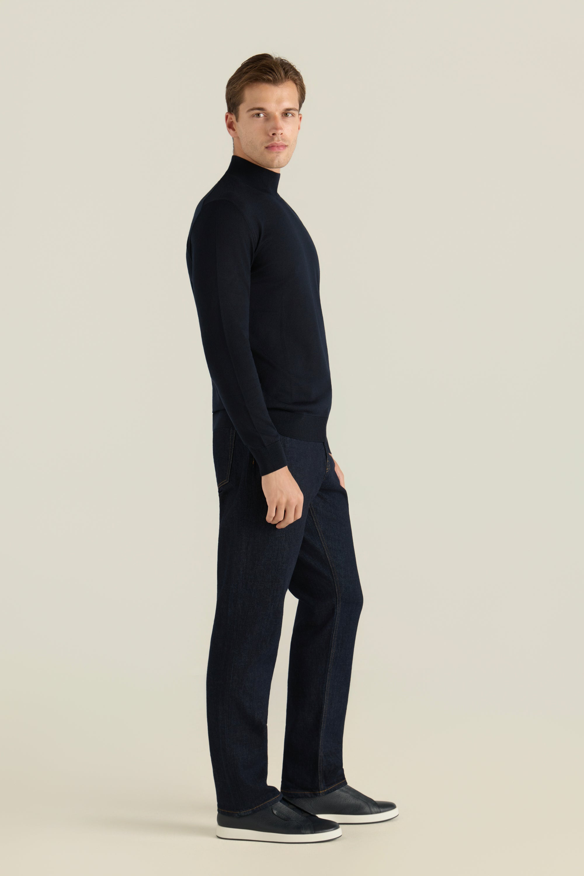 Men'S 100% Wool Basic Sweater