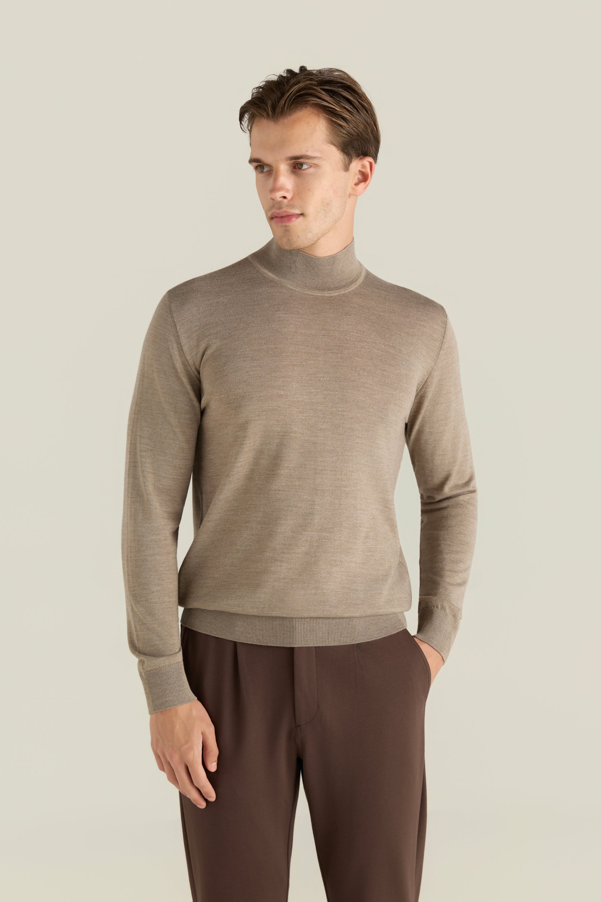 Men'S 100% Wool Basic Sweater