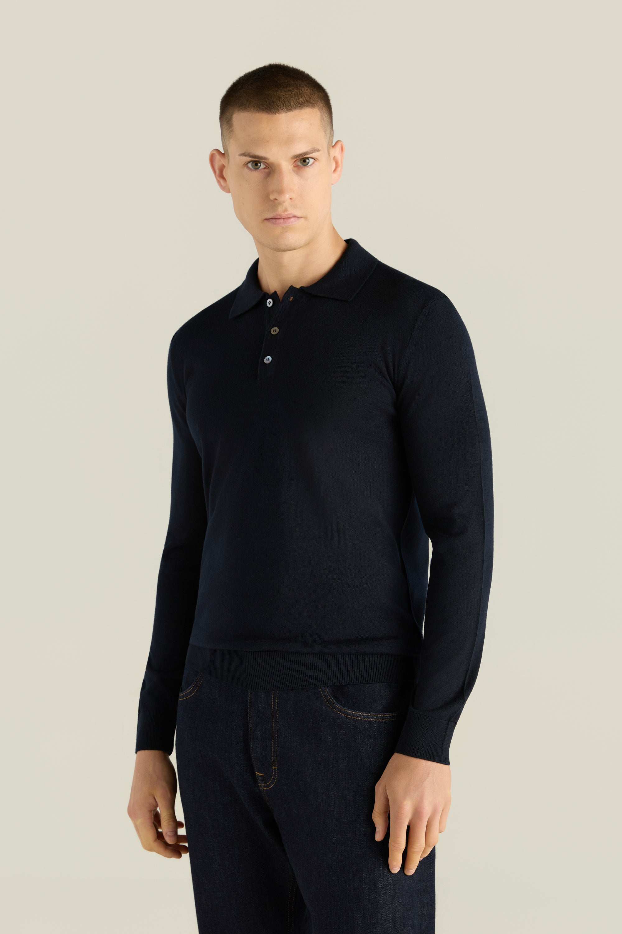 Men'S Wool Polo Sweater