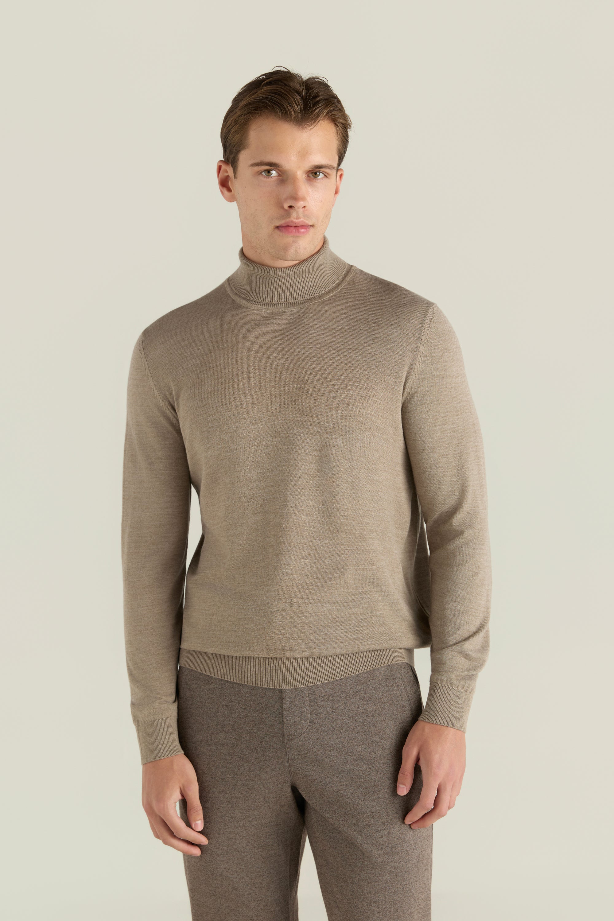 Men'S High Neck Wool Sweater