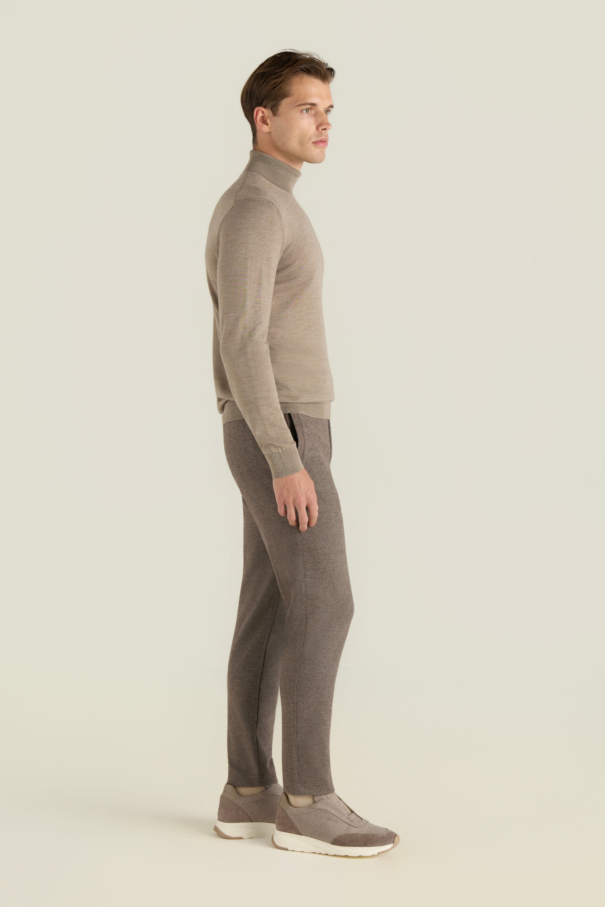 Men'S High Neck Wool Sweater