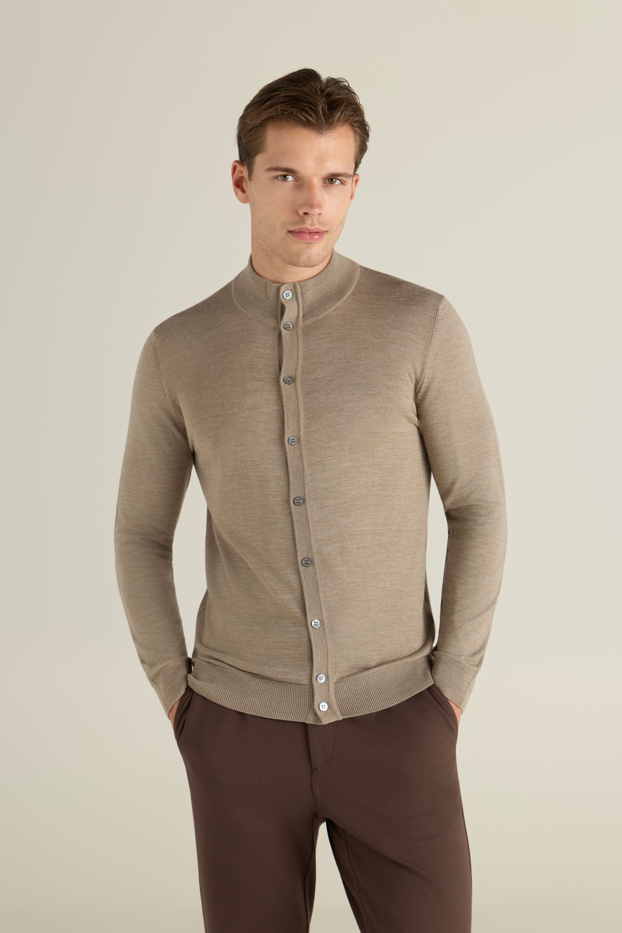 Men'S Button Front Knit Cardigan