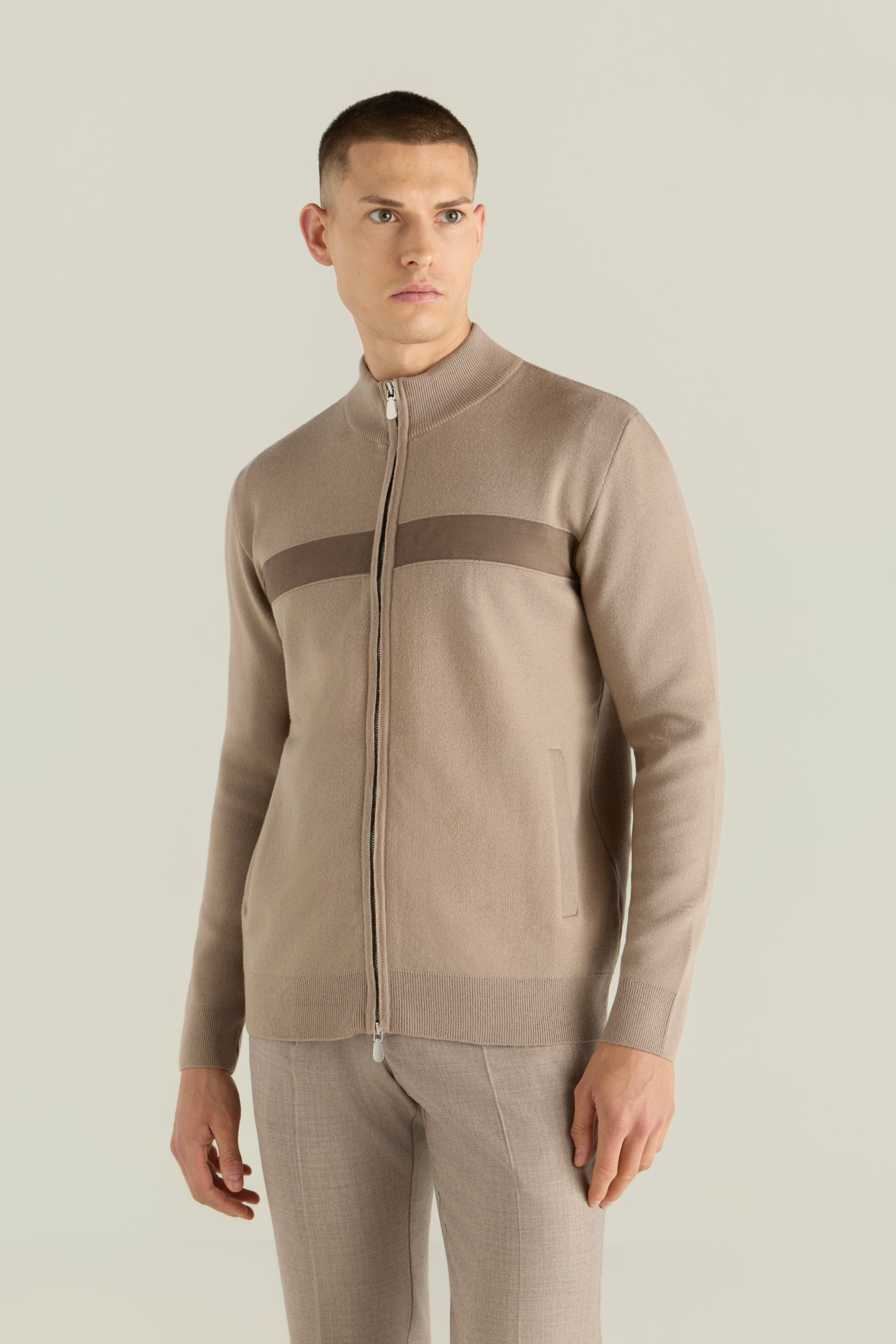 Men'S Jacket With Suede Details