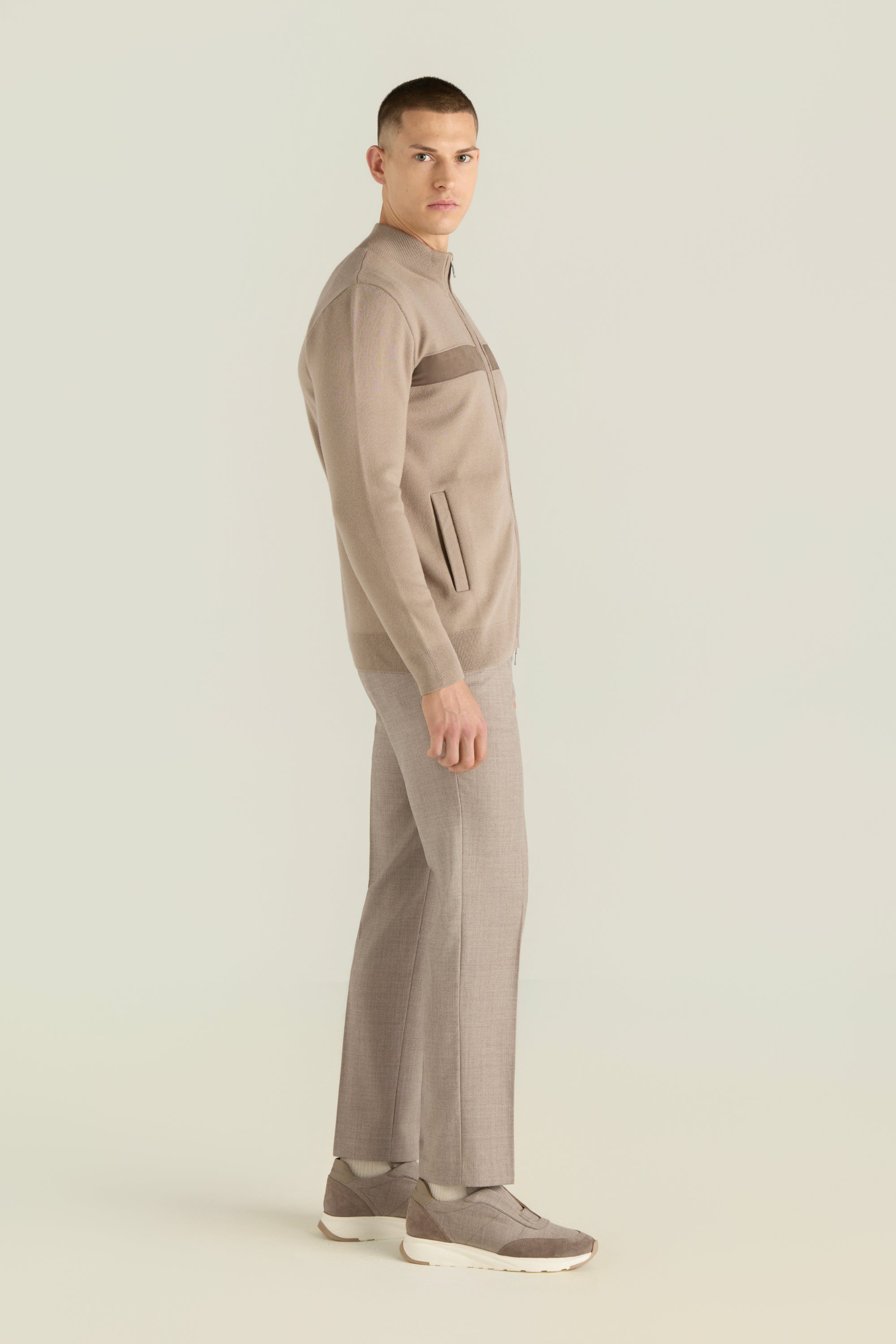 Men'S Jacket With Suede Details