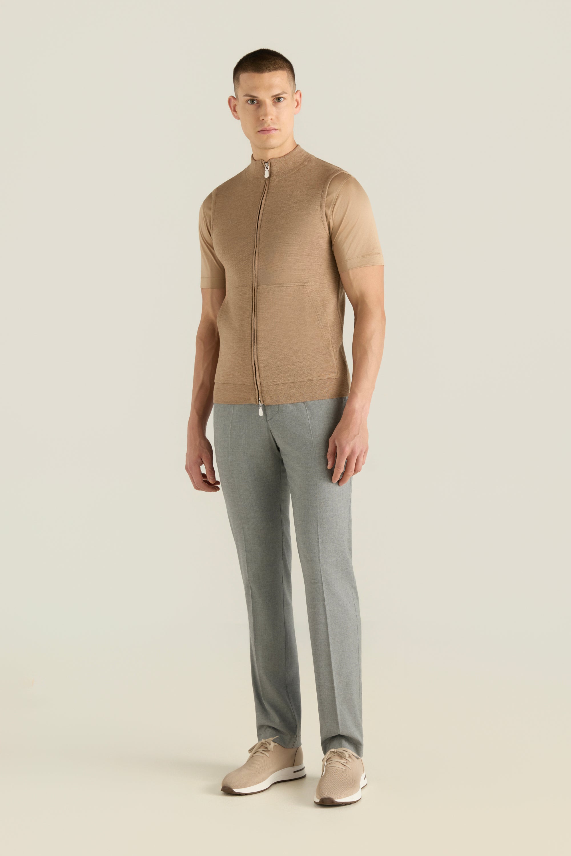 Men'S Double-Zip Knitted Vest