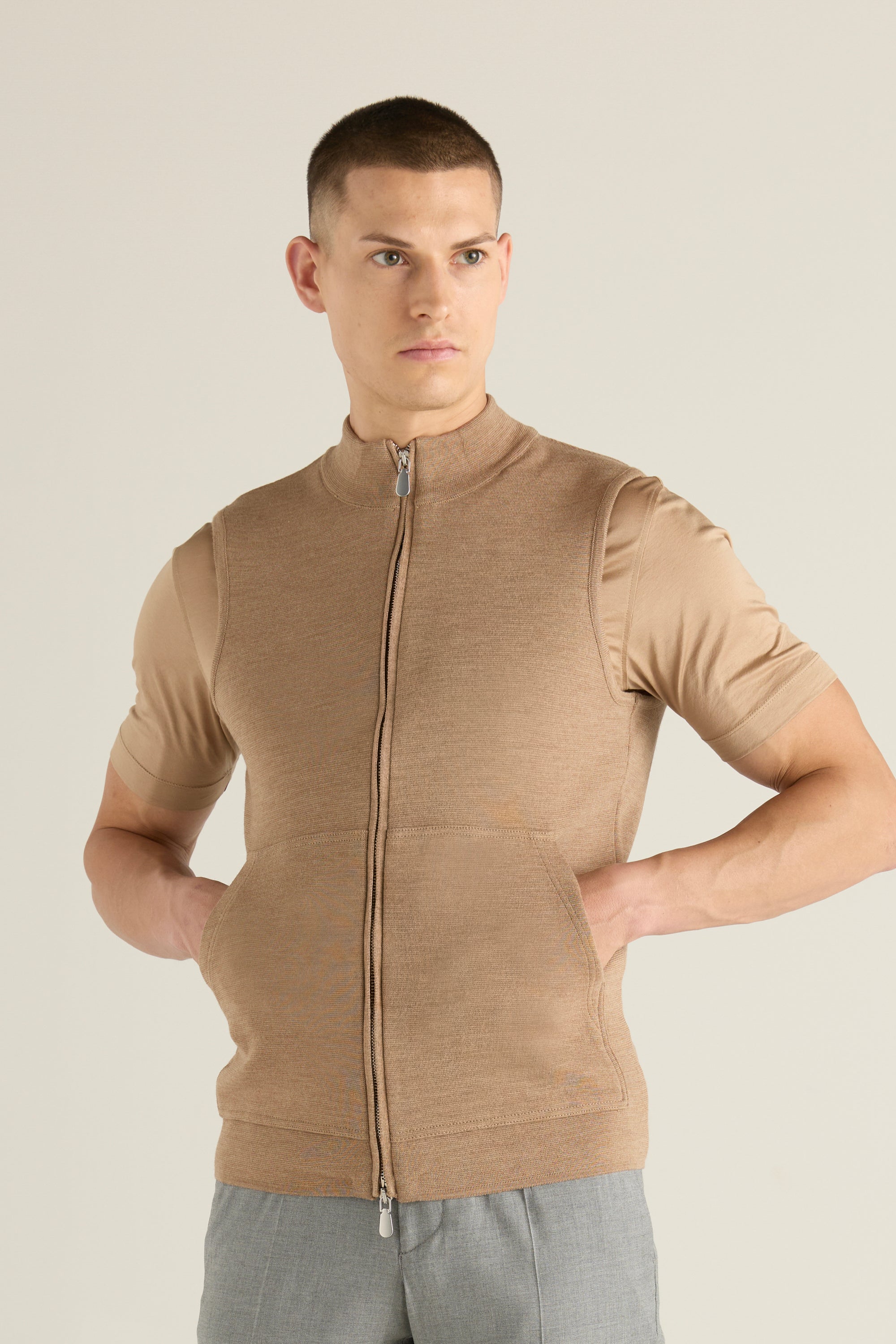 Men'S Double-Zip Knitted Vest