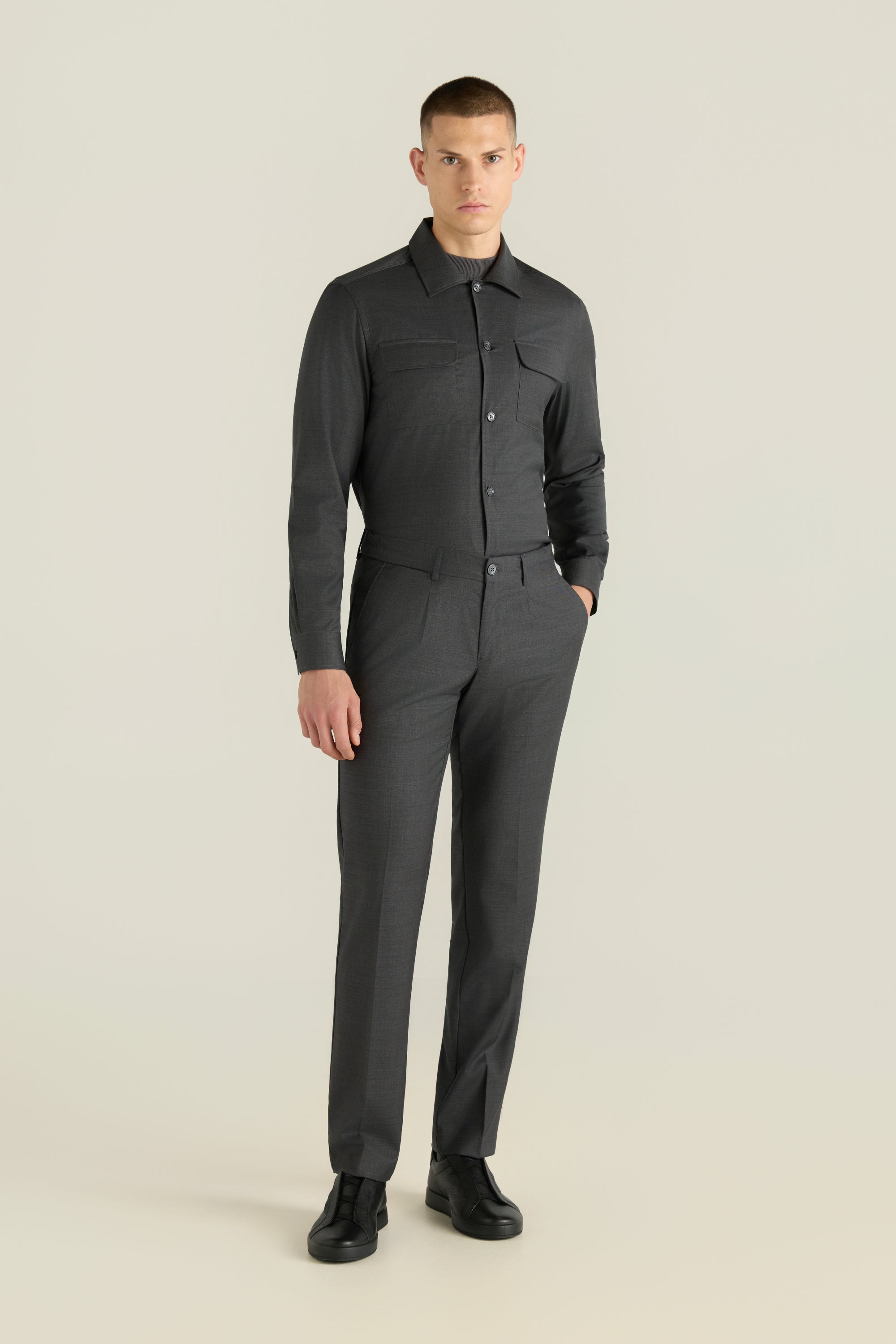 Men'S Elastic Back Tailored Trousers