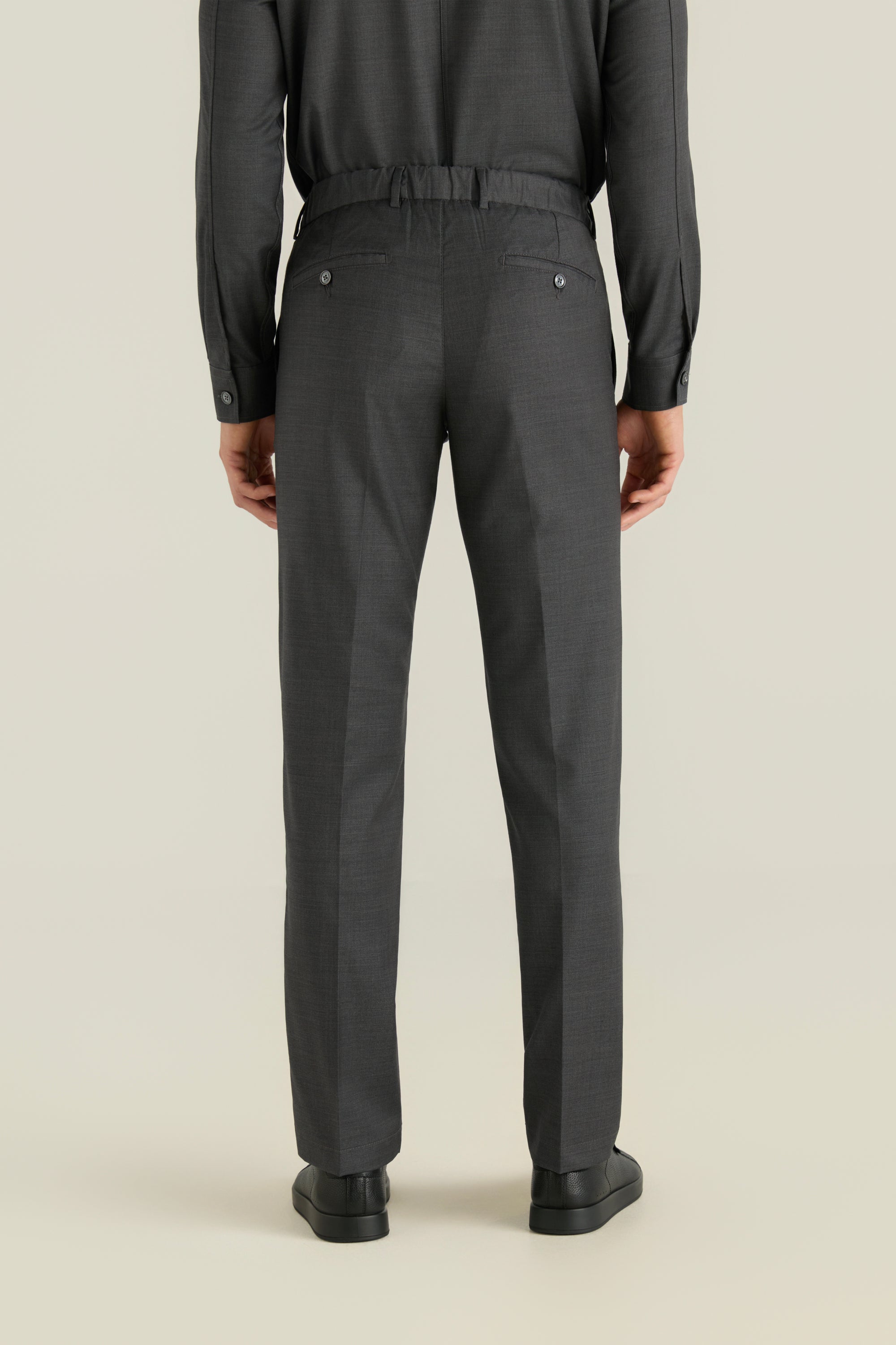 Men'S Elastic Back Tailored Trousers