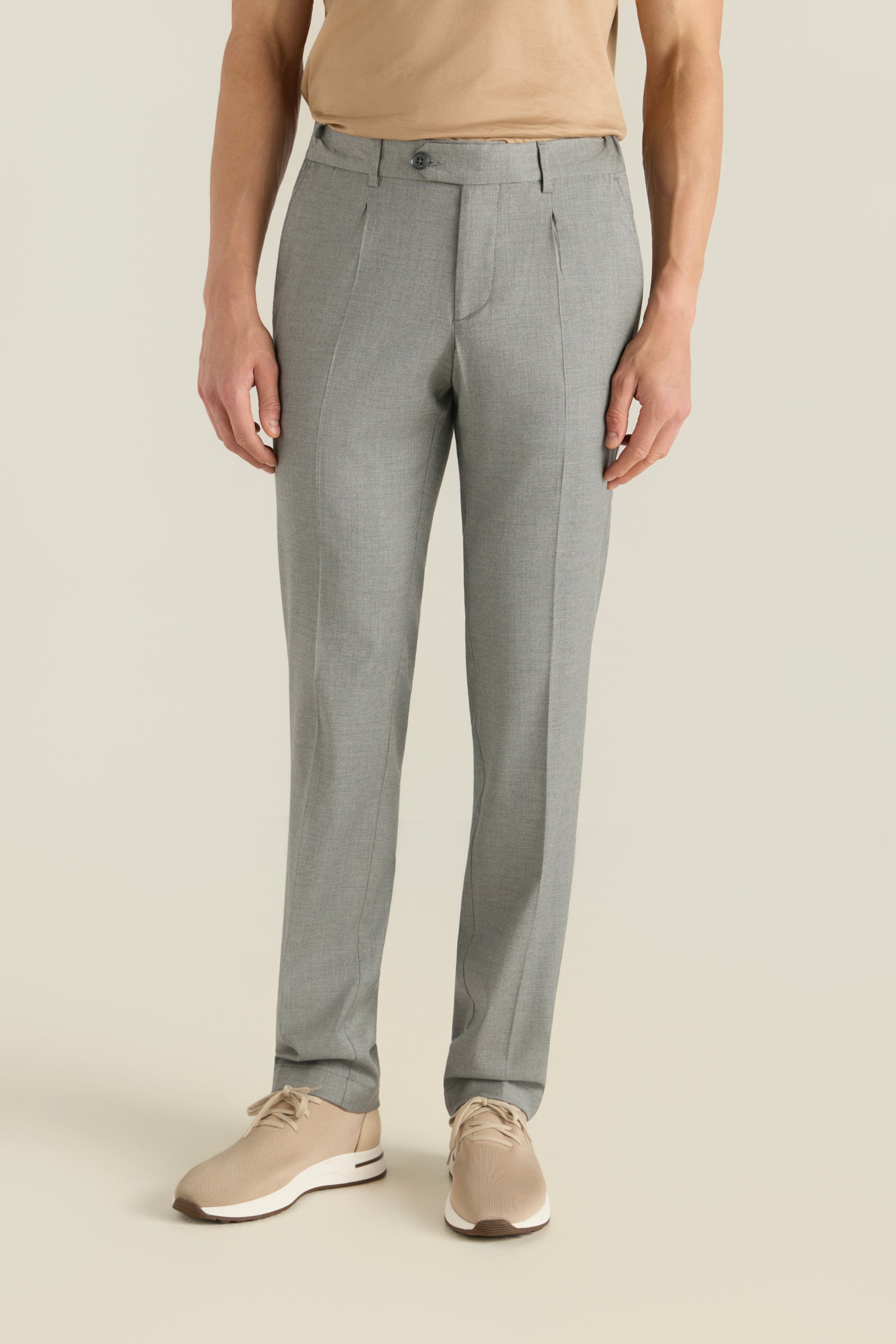 Men'S Regular Wool Blend Trousers