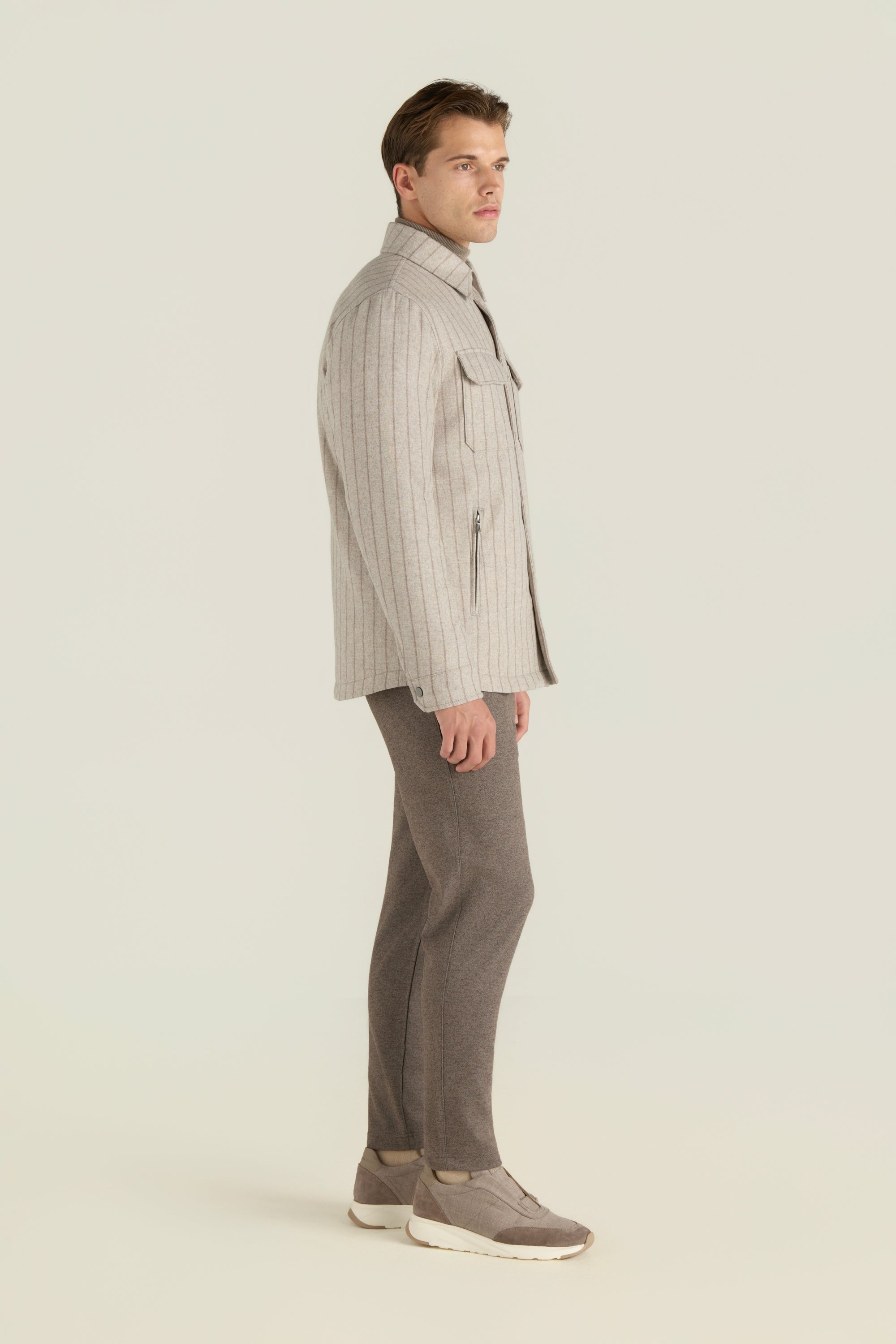 Men'S Striped Shirt Jacket