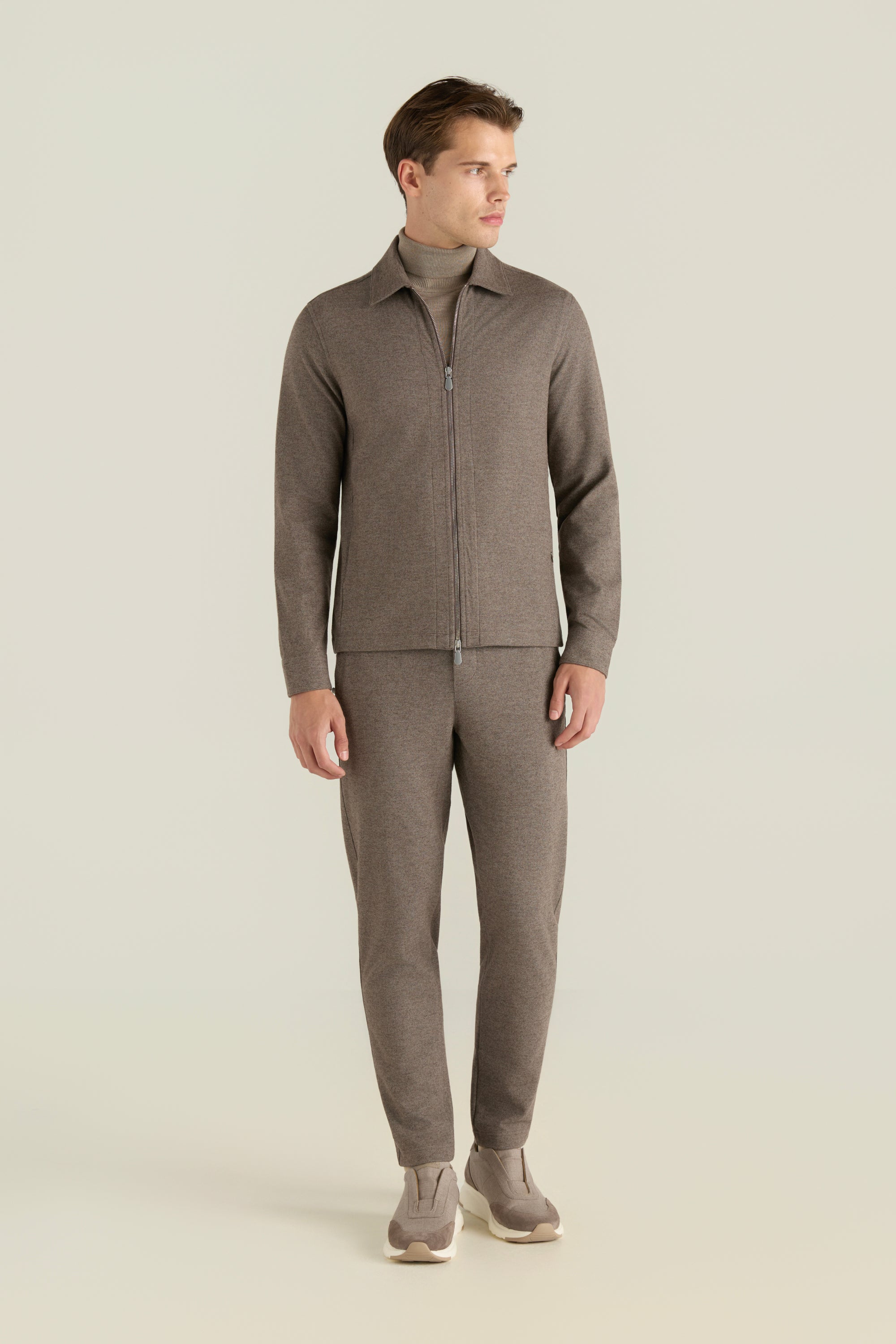 Men'S Two Way Zipper Shirt Jacket