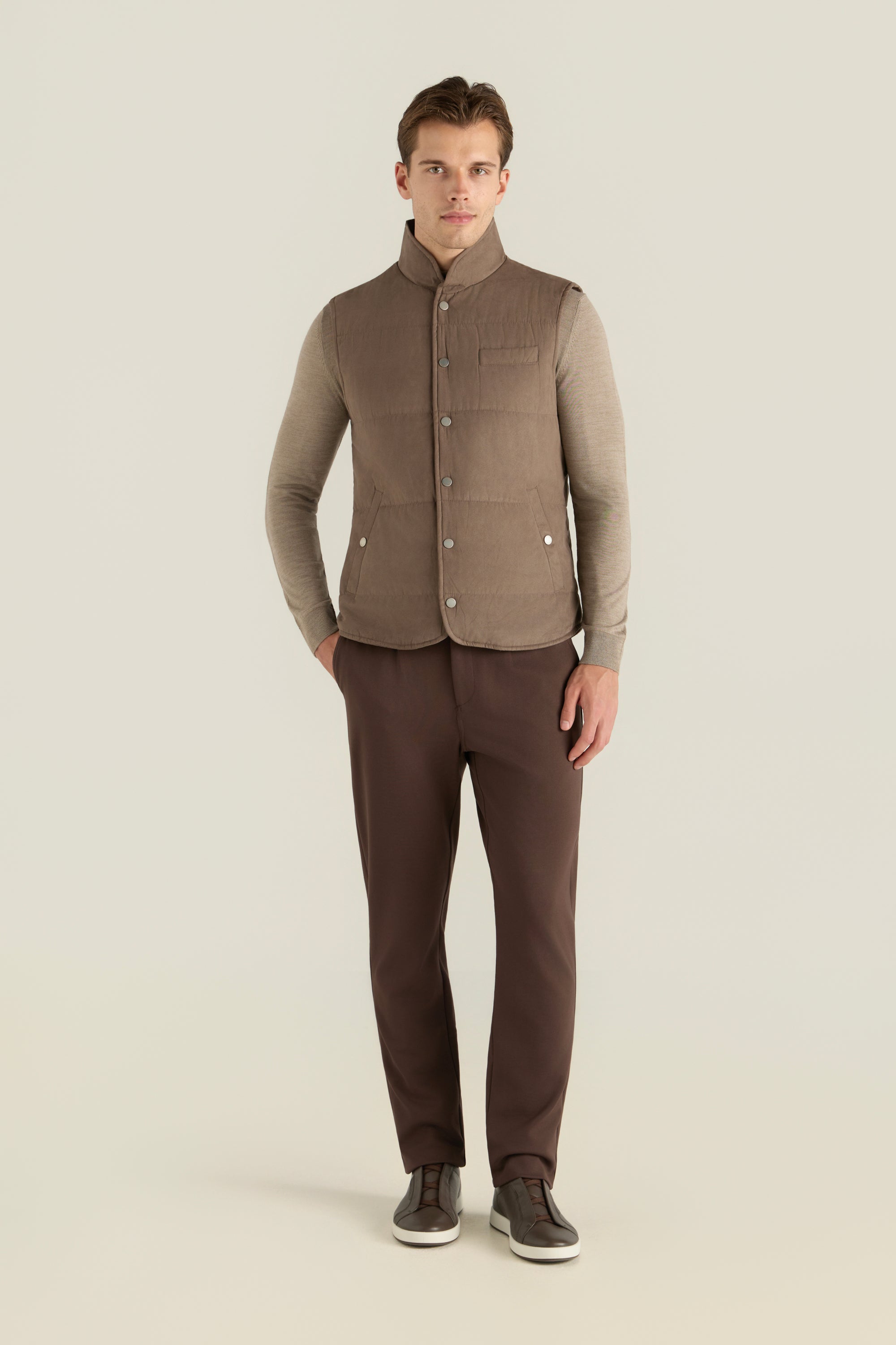 Men'S Suede Quilted Vest