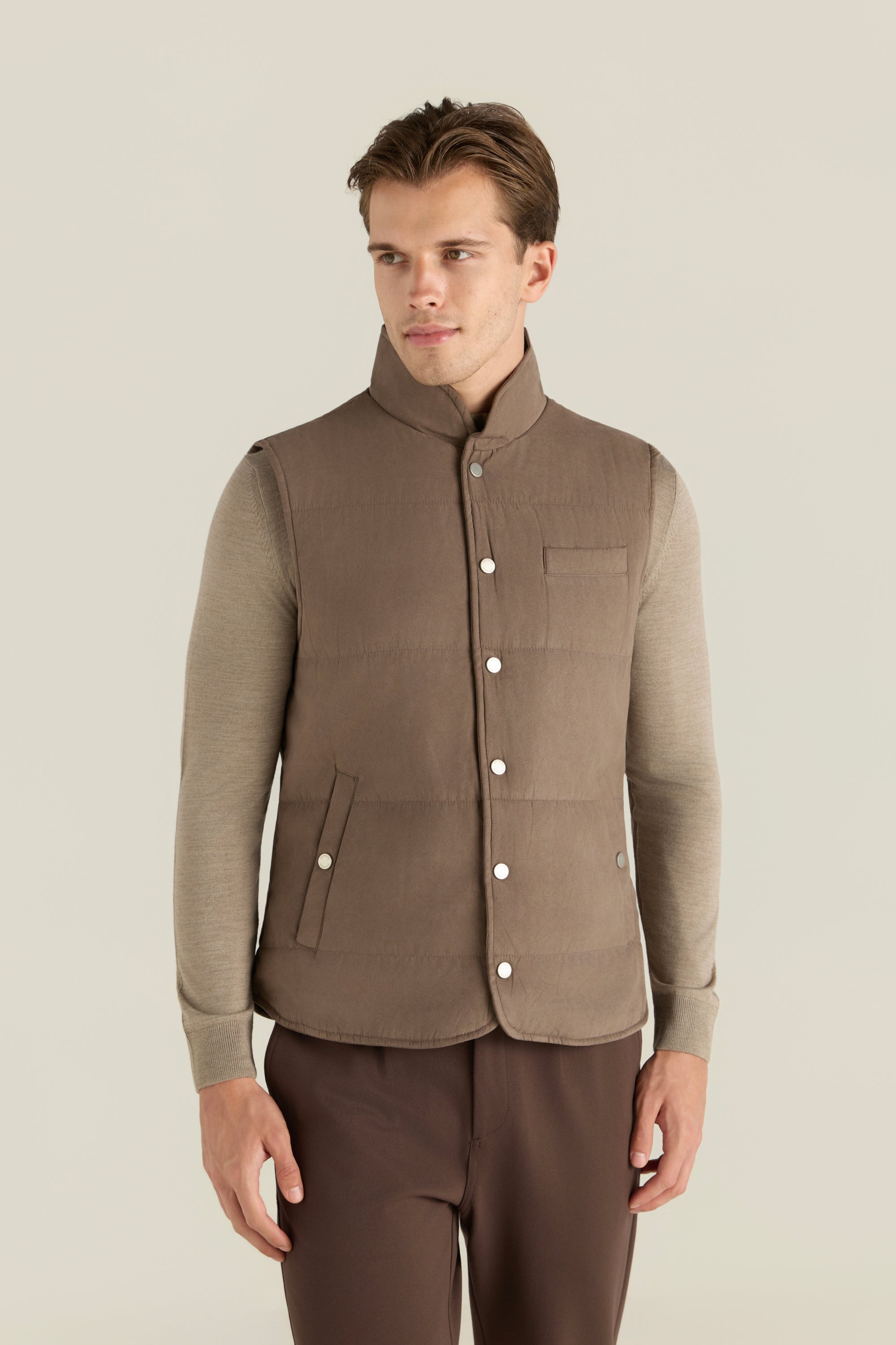 Men'S Suede Quilted Vest