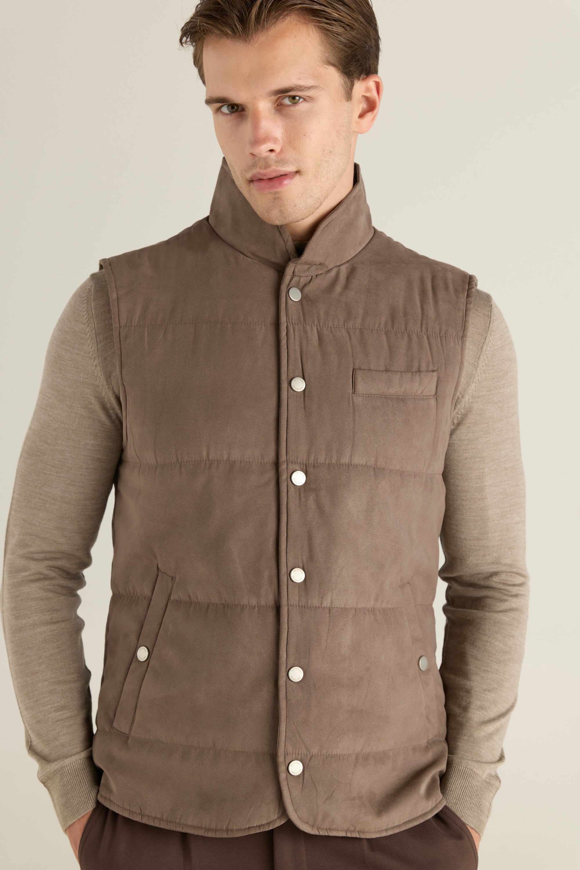 Men'S Suede Quilted Vest