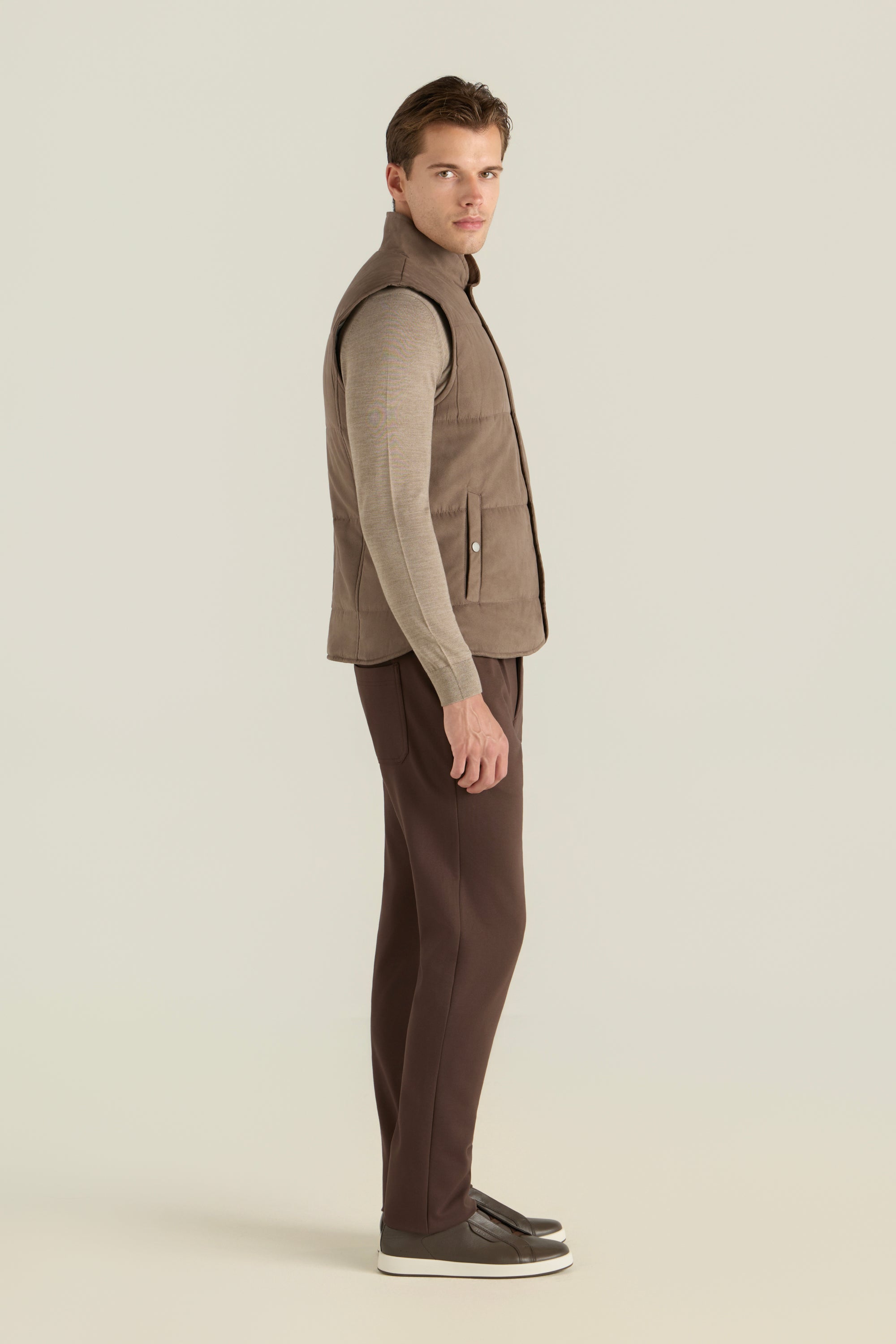 Men'S Suede Quilted Vest