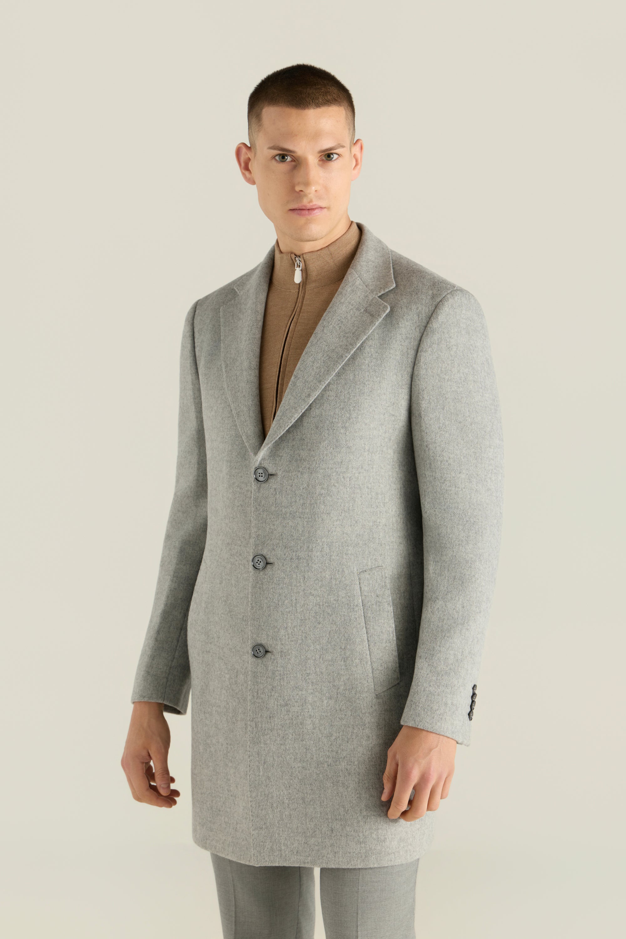 Men'S Notched Lapel Overcoat