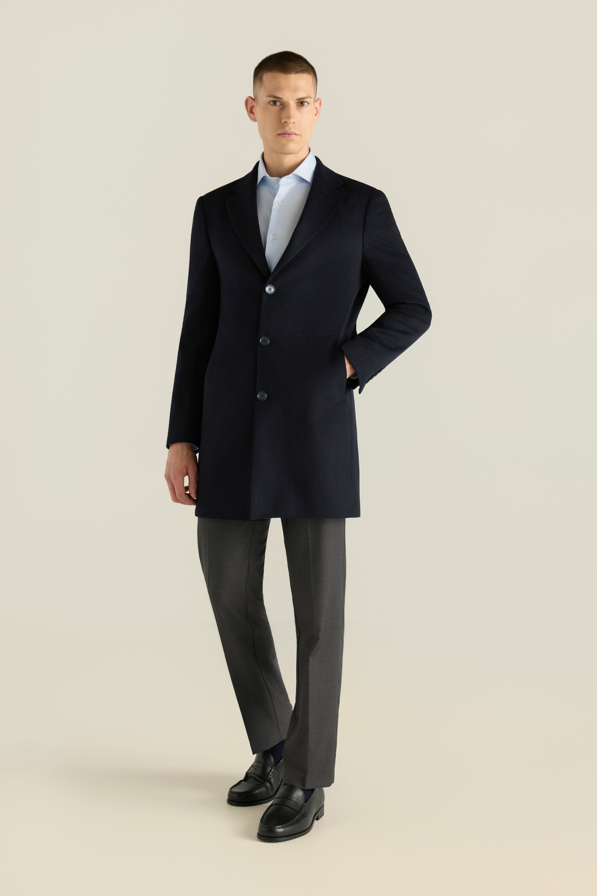 Men'S Single Breasted Overcoat