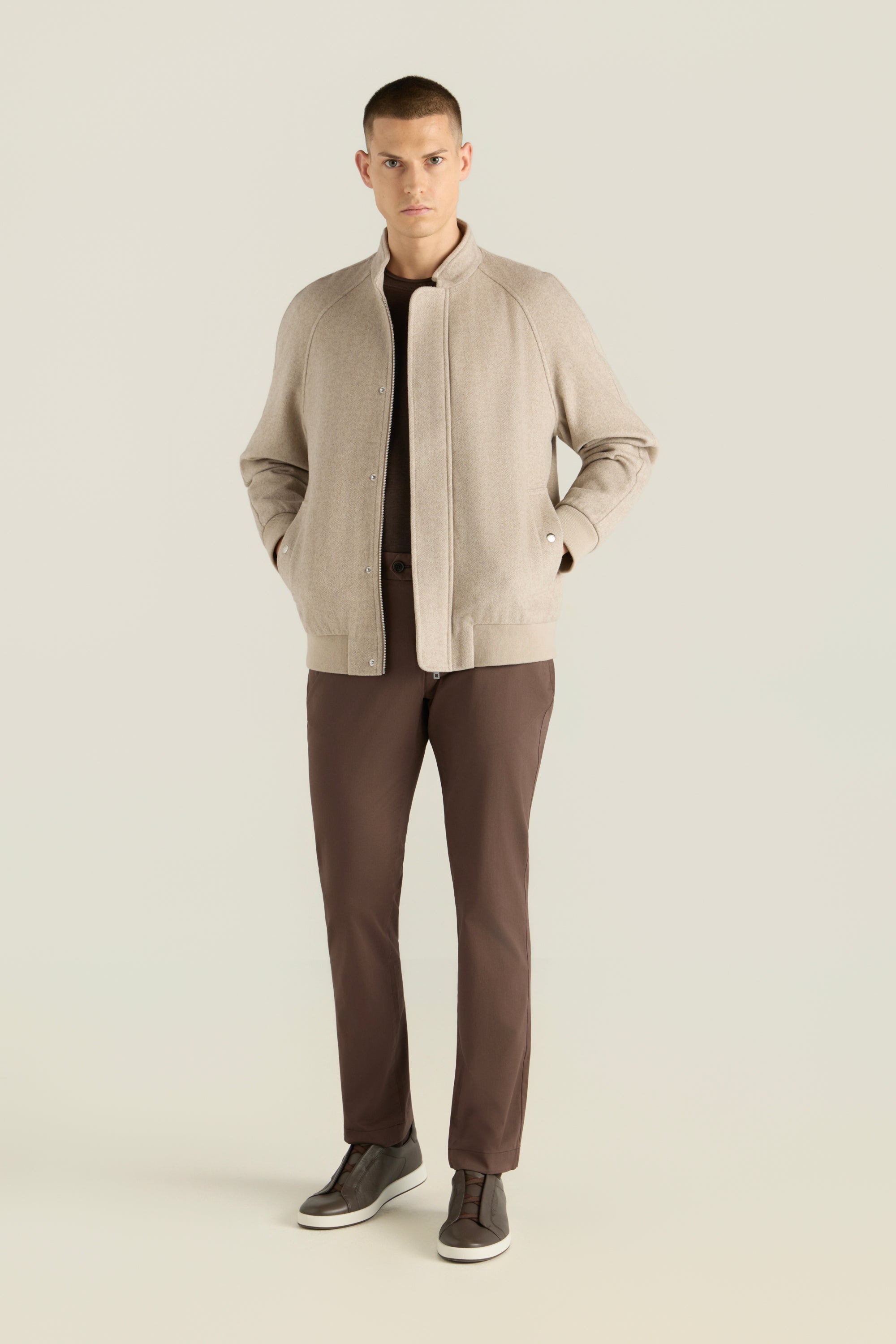 Men'S Herringbone Bomber Jacket