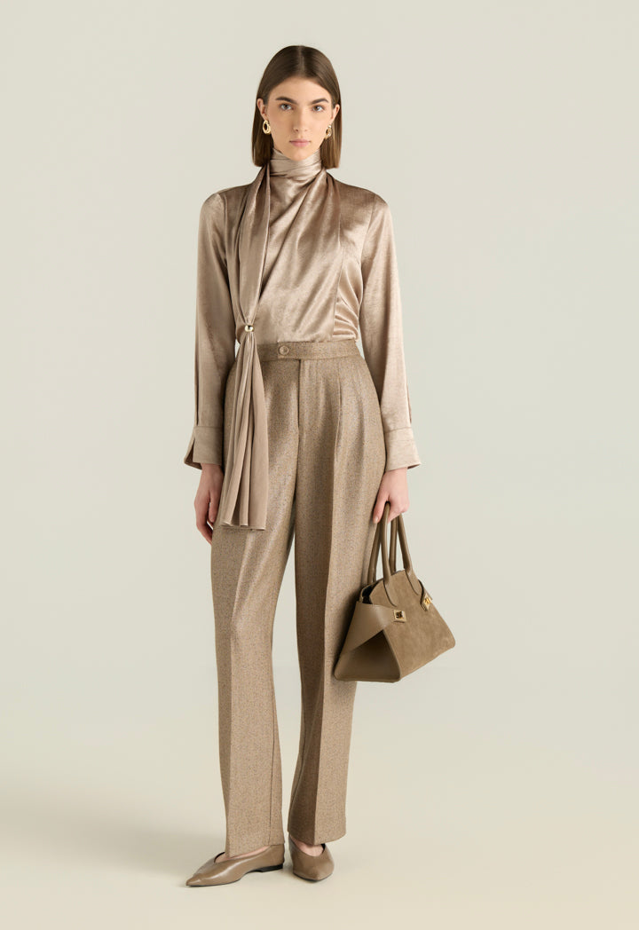 Herringbone Straight Trousers