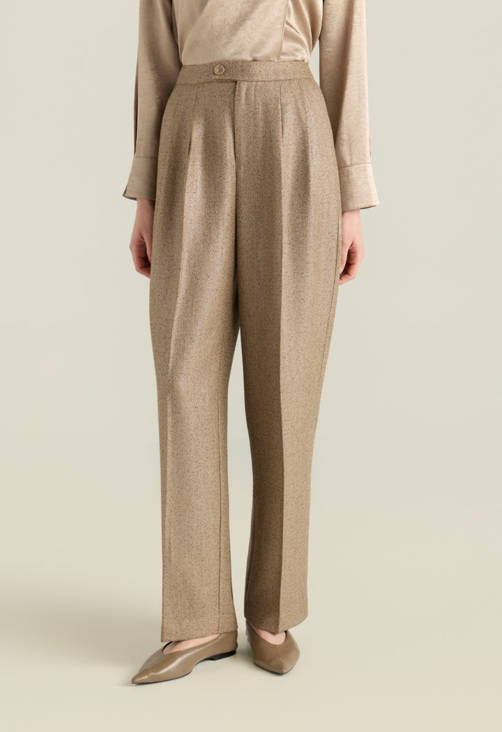 Herringbone Straight Trousers