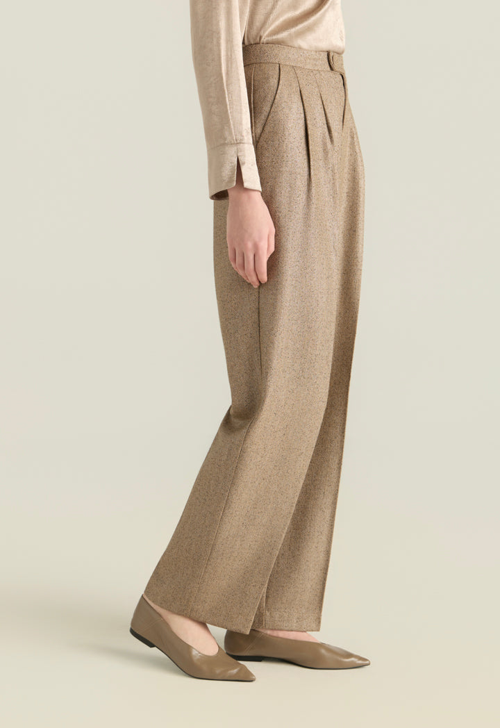 Herringbone Straight Trousers