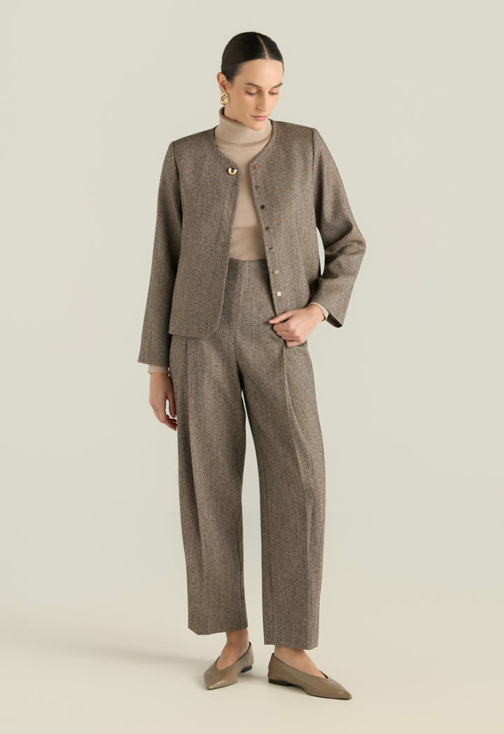 Tweed Pants With Gold Buttons