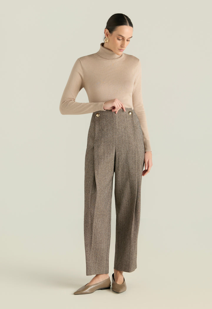 Tweed Pants With Gold Buttons