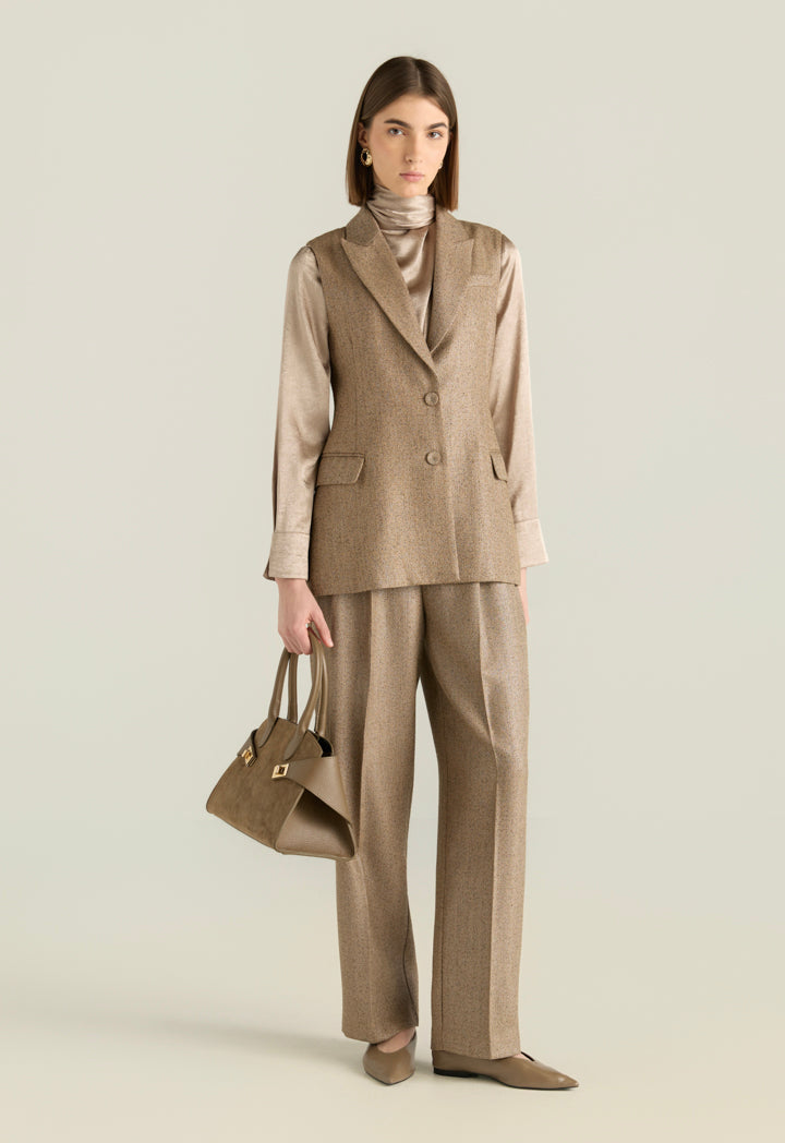 Notched Lapel Lurex Vest