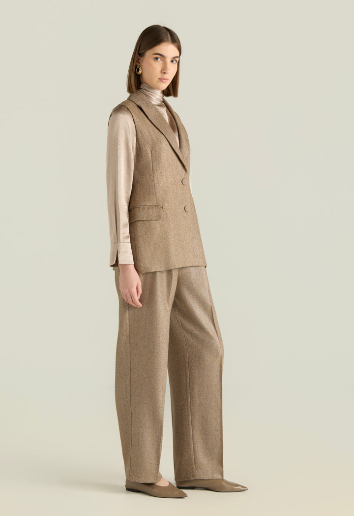 Notched Lapel Lurex Vest