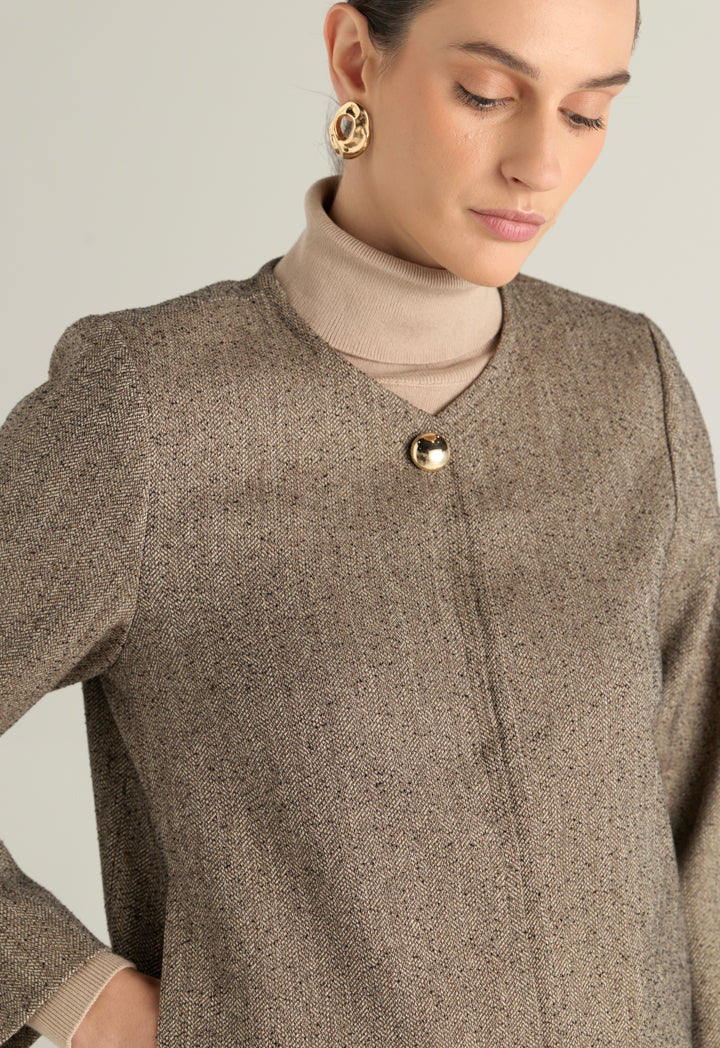 Round Neck Tweed Jacket