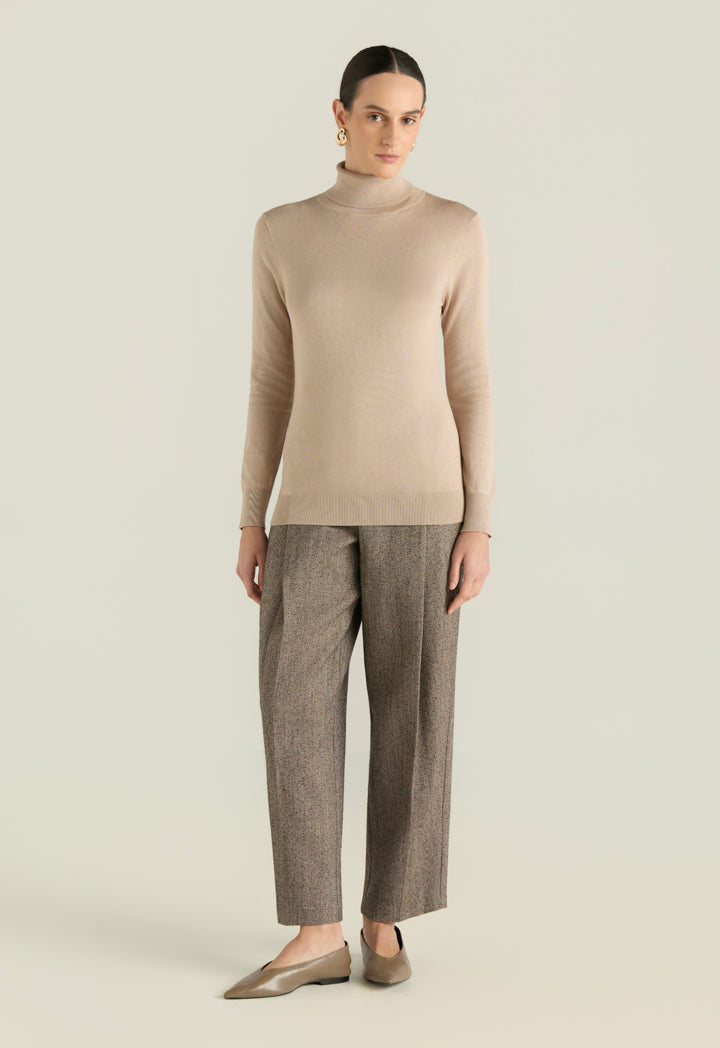 High Neck Ribbed Top