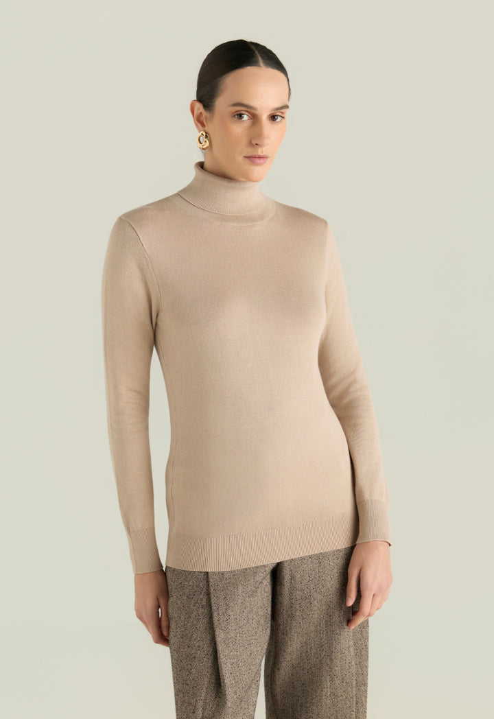 High Neck Ribbed Top