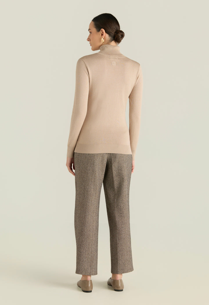 High Neck Ribbed Top