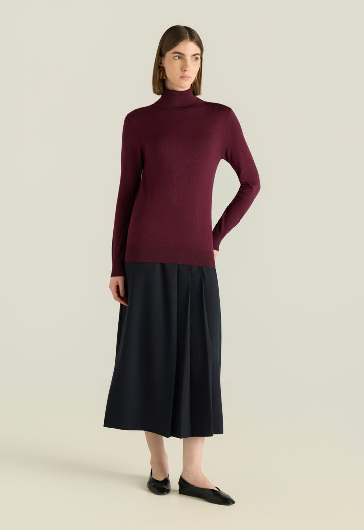 High Neck Ribbed Top