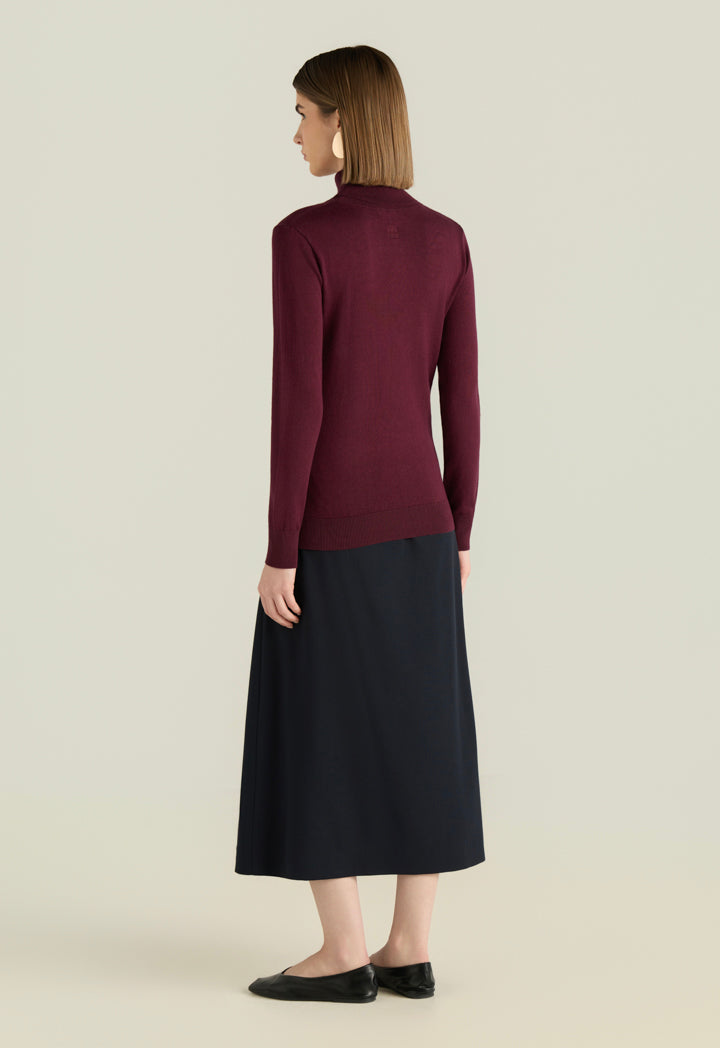 High Neck Ribbed Top