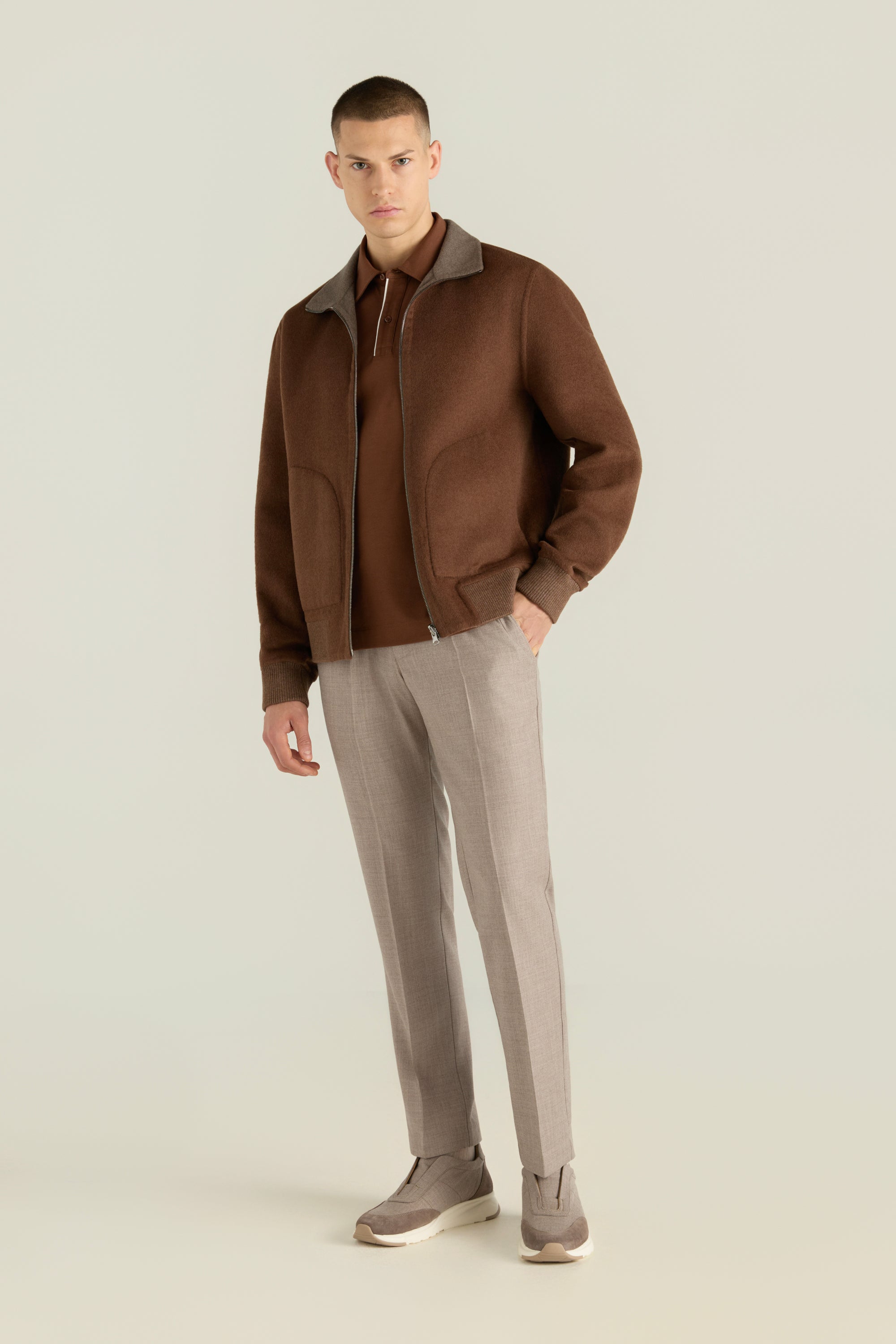 Men'S Textured Bomber Jacket