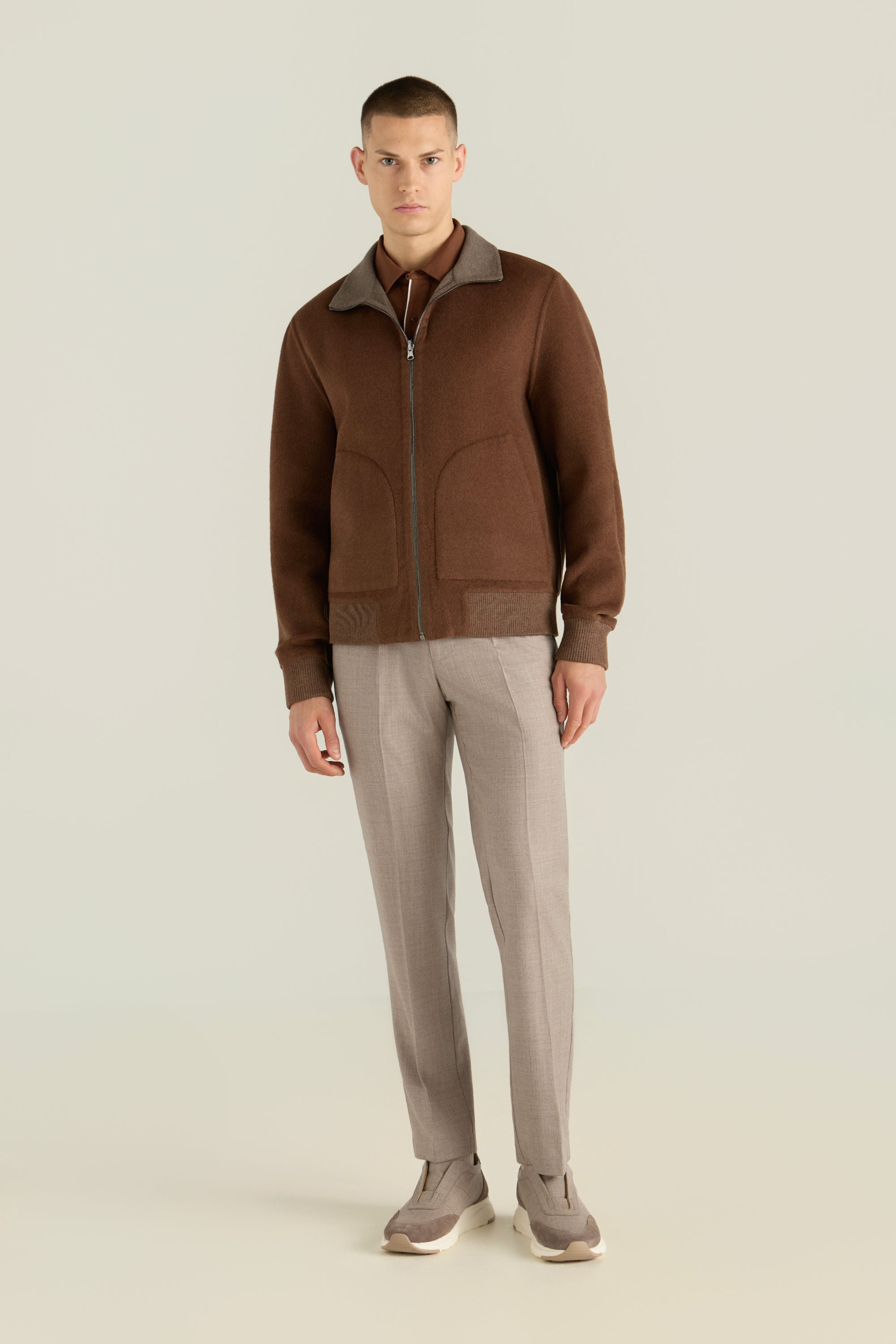 Men'S Textured Bomber Jacket