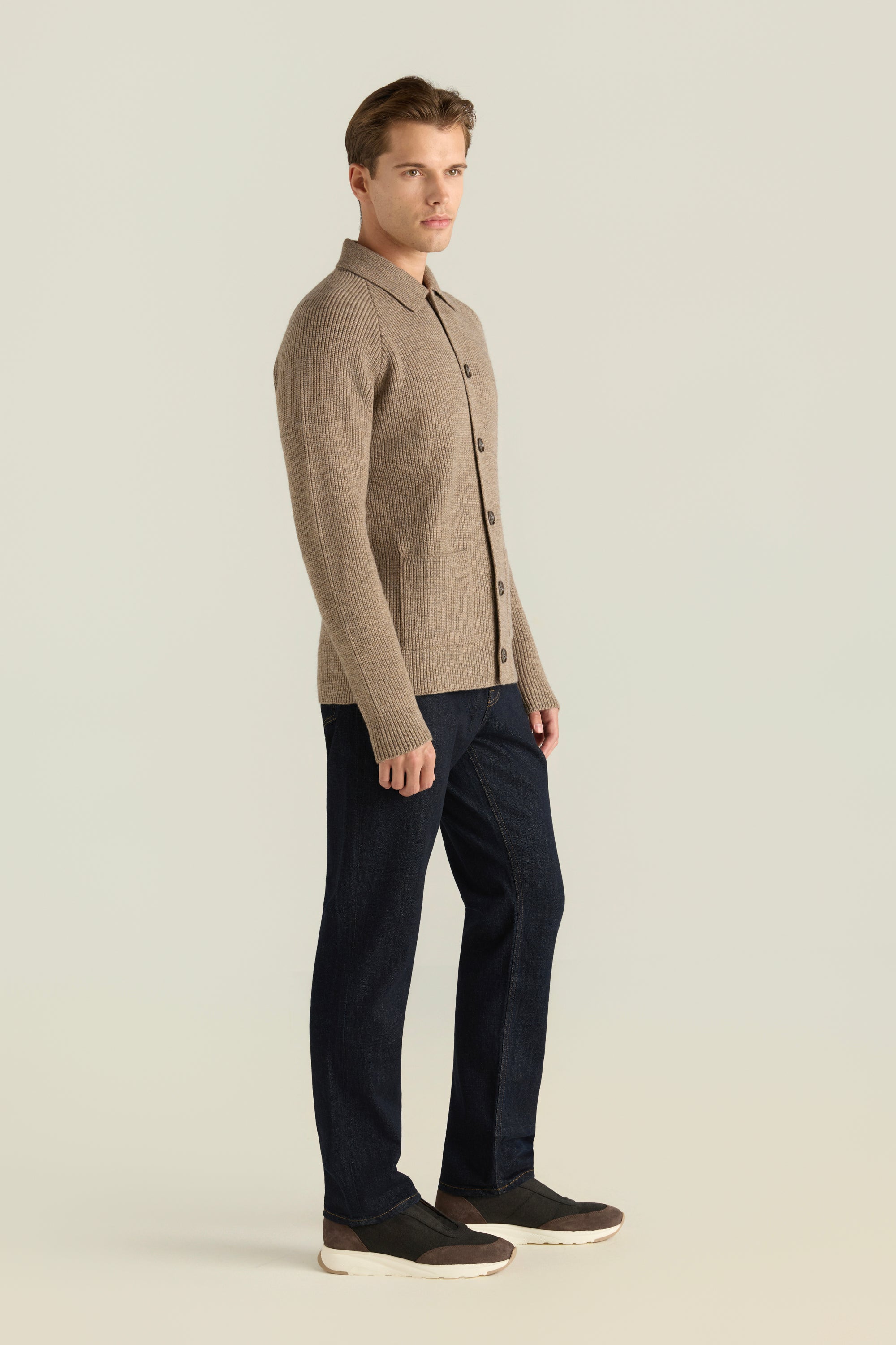 Men'S Rib-Detail Knit Cardigan