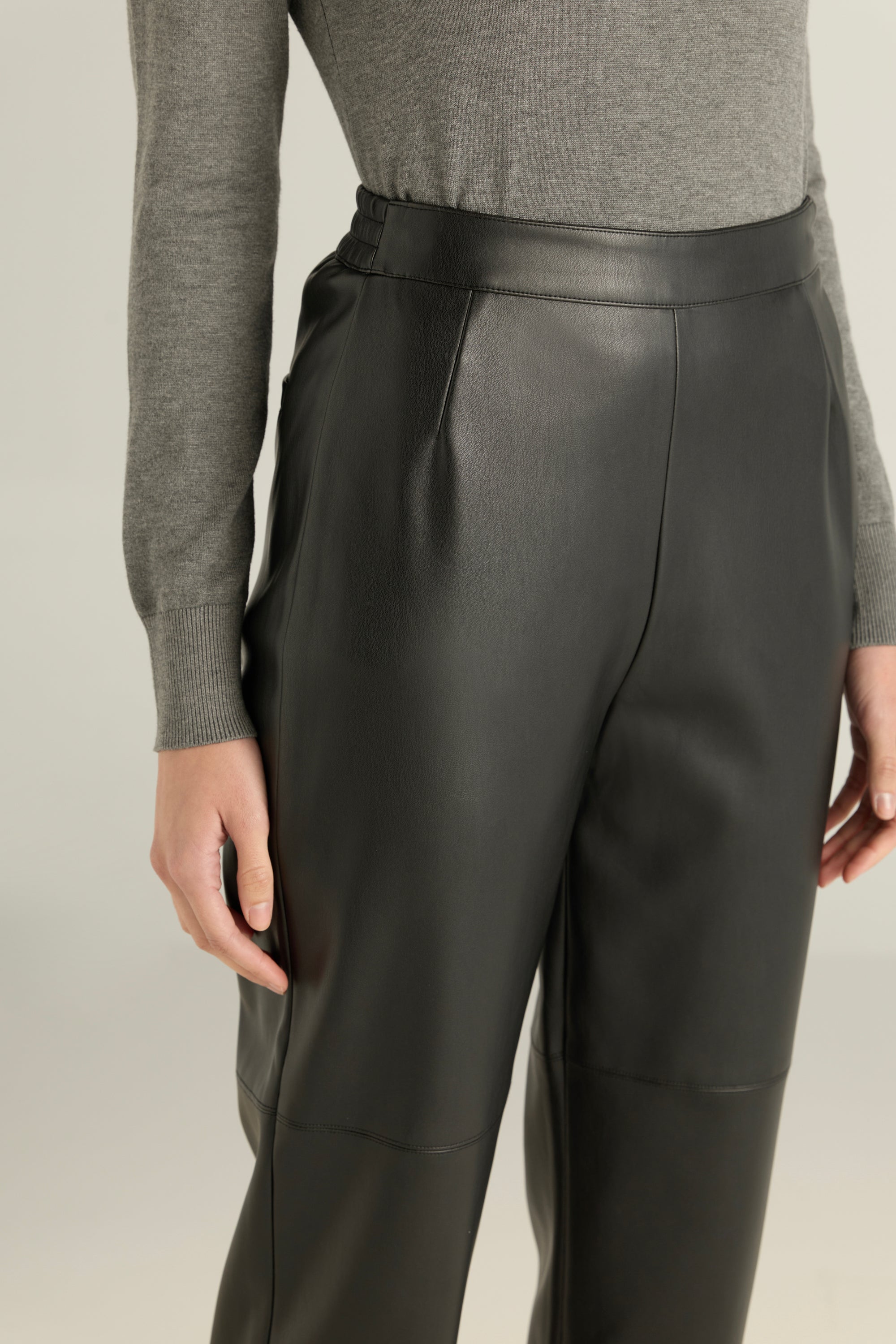 Solid Pu Leather Pants