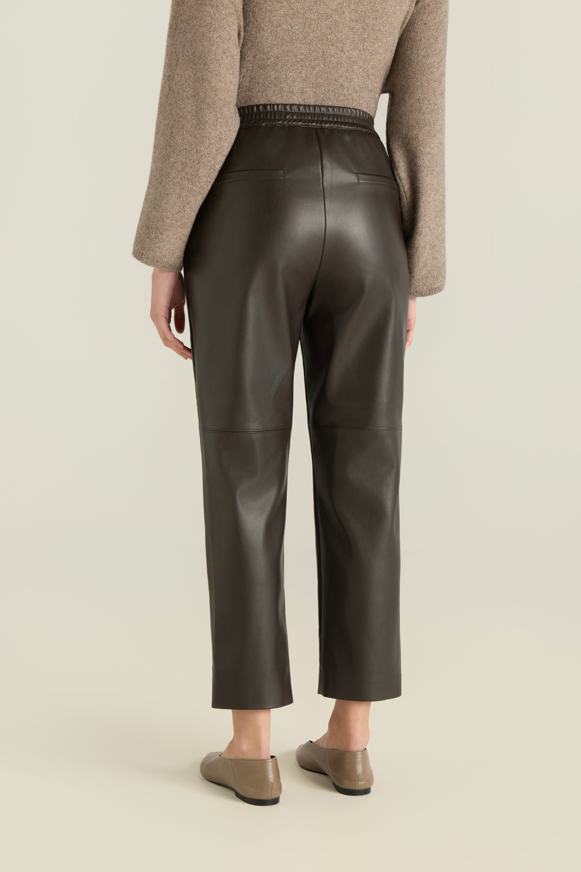 Solid Pu Leather Pants