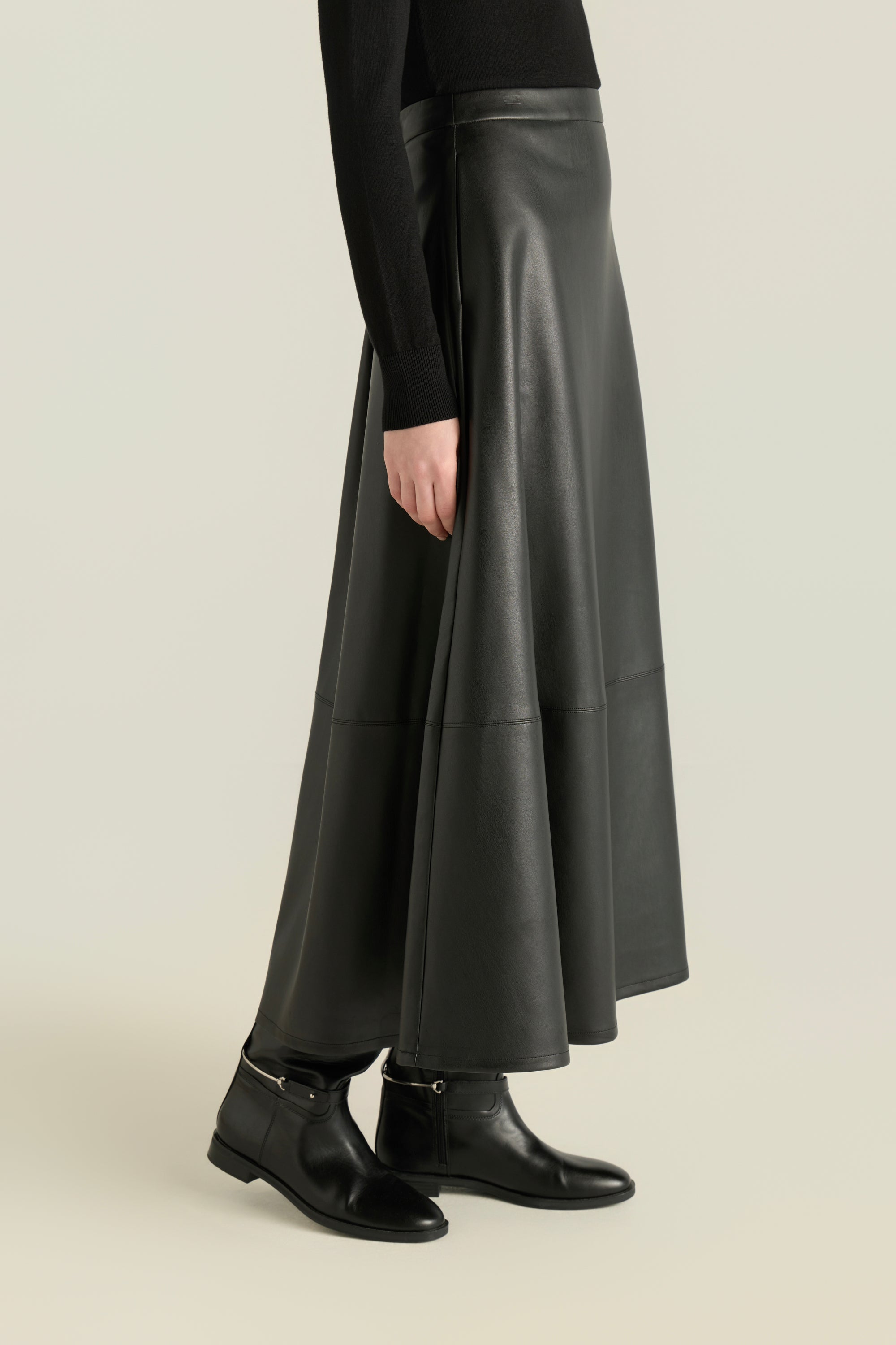 Pu Leather A-Line Skirt