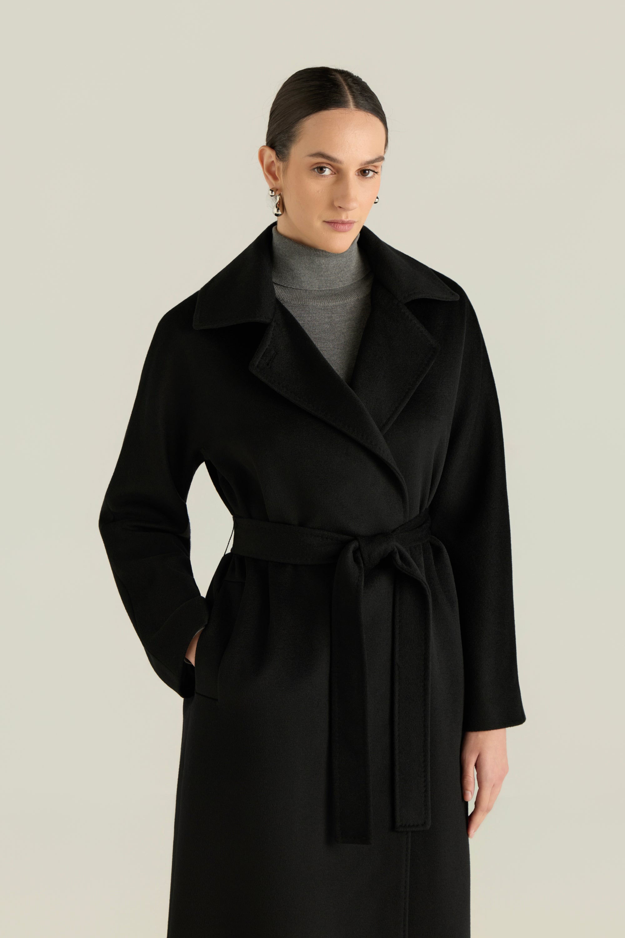 Wool Belted Long Coat