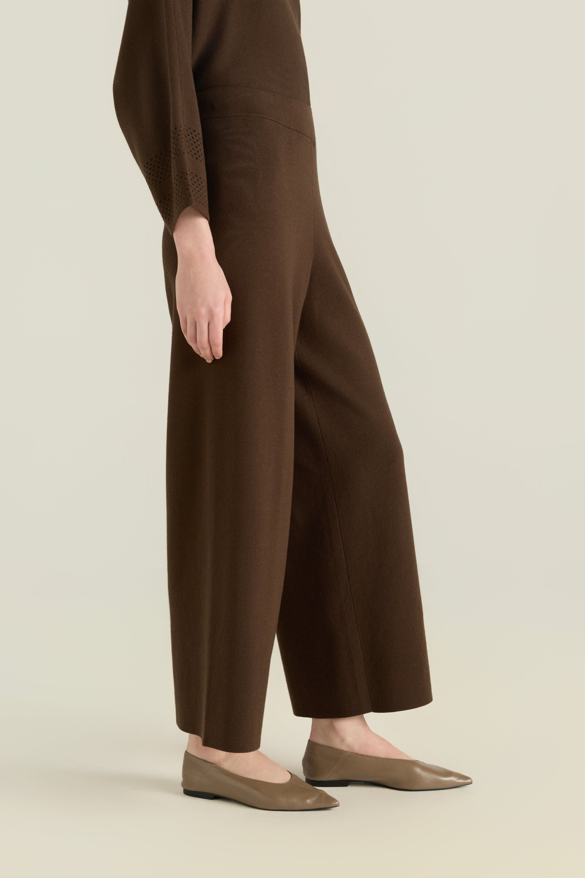 Wide Leg Knitted Trousers