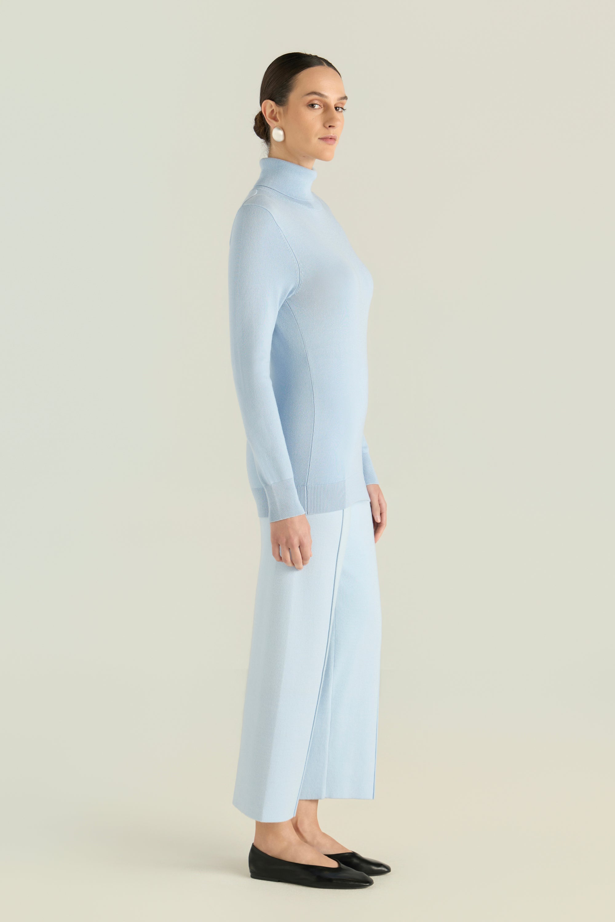 High Neck Ribbed Top