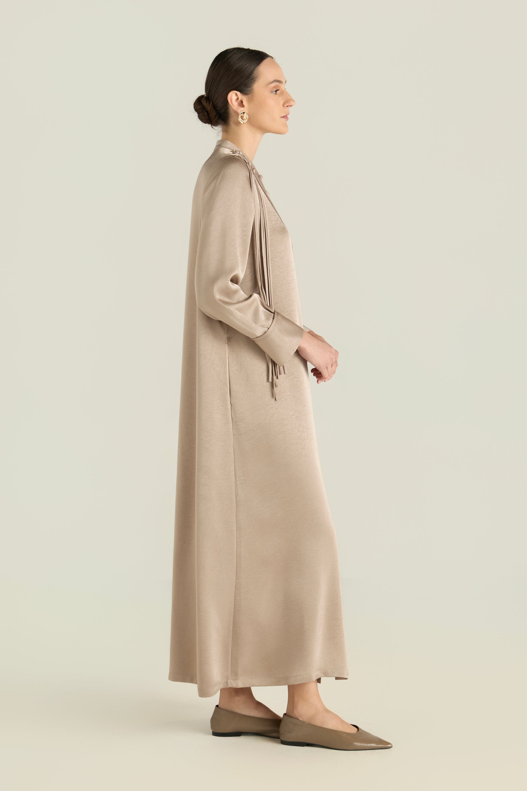 Crinkle Dress With Tie Details