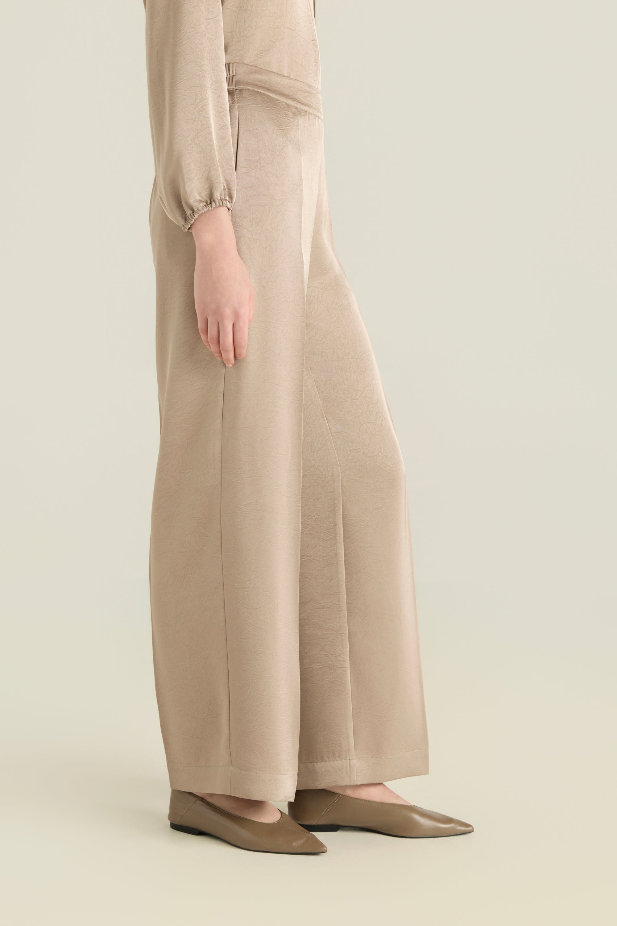 Crinkle Straight Cut Trousers